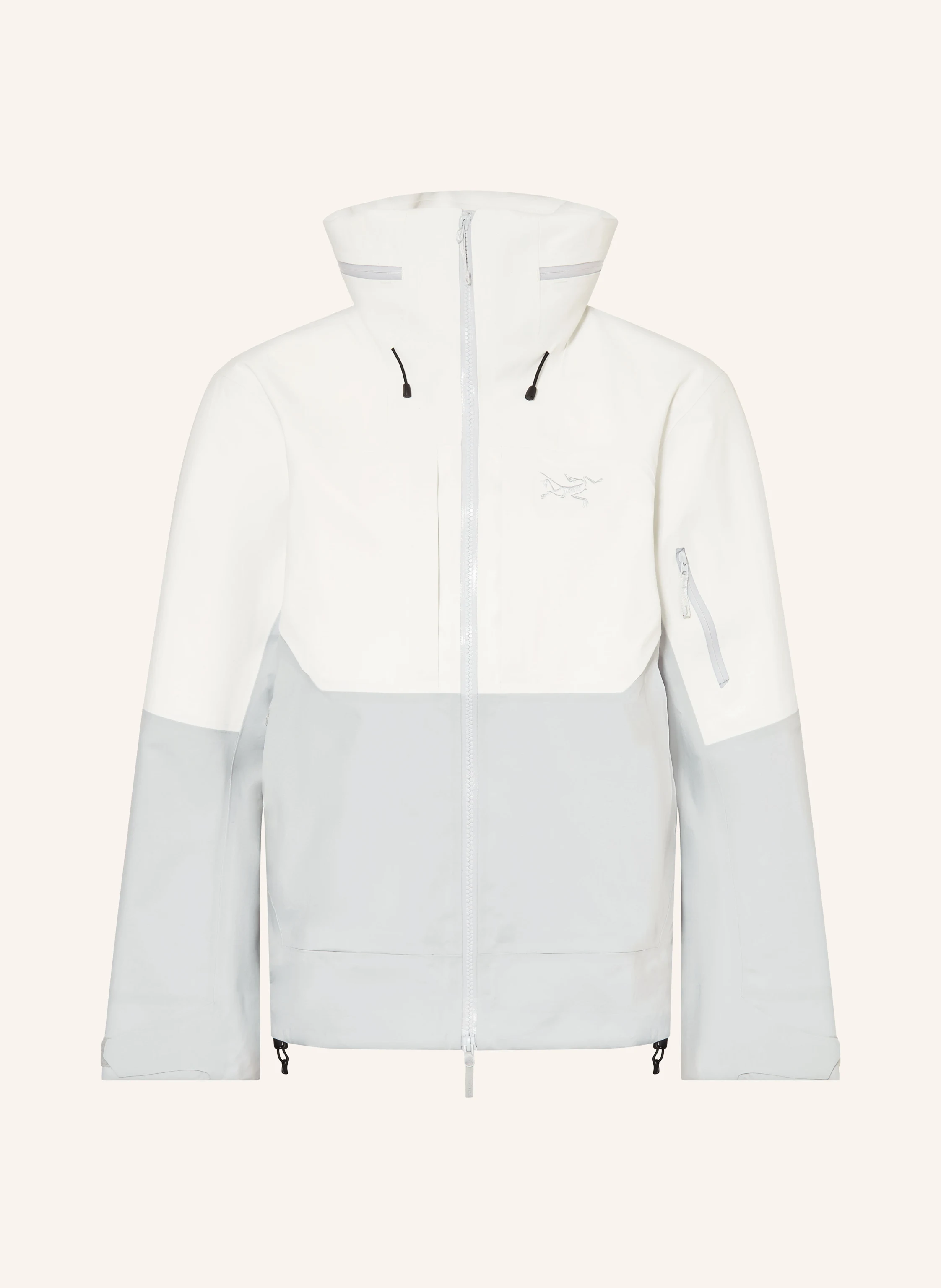 ARC'TERYX INCENDIA hard shell ski jacket in white / light gray