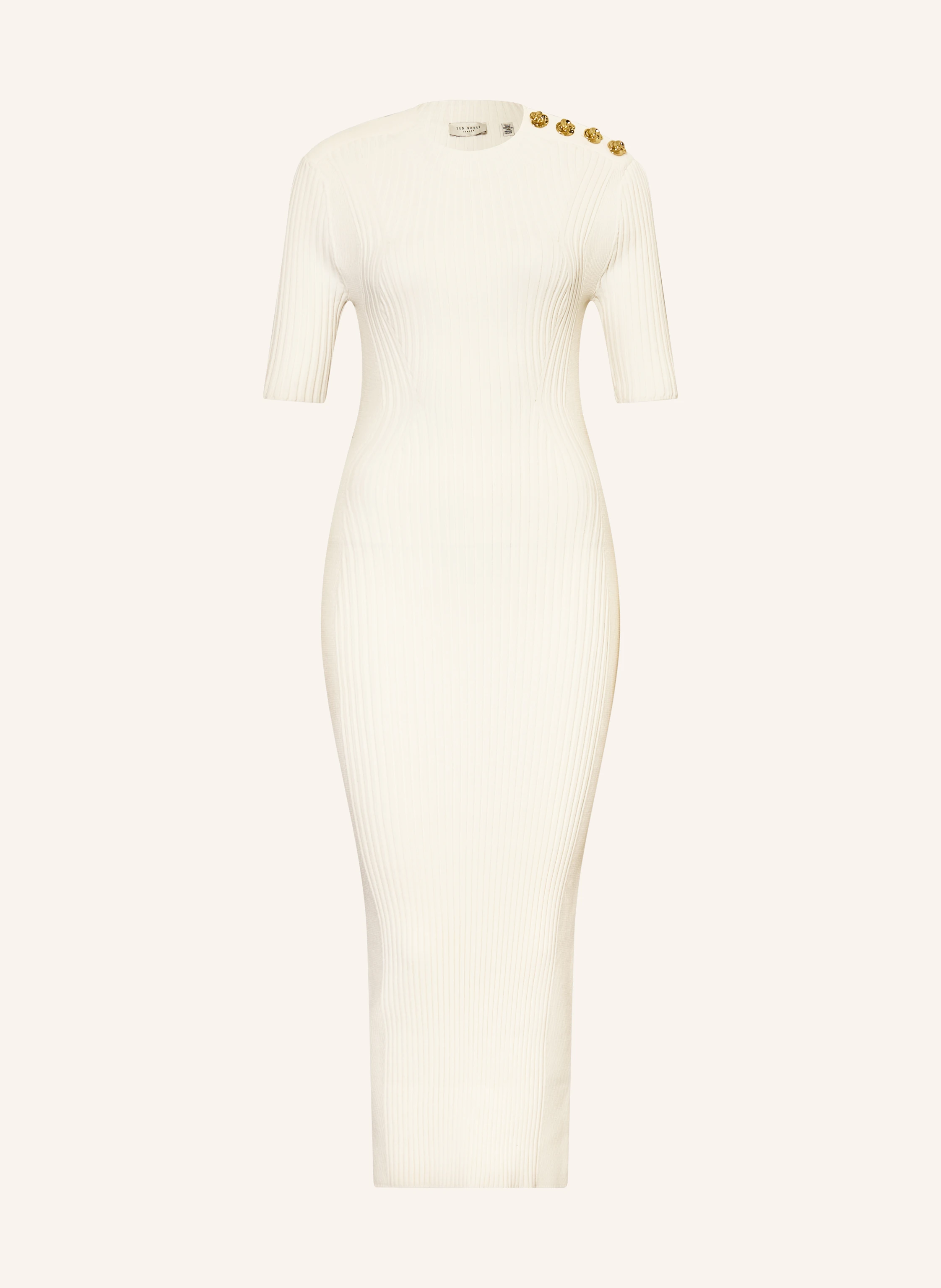 ted baker white knit dress CANDIIC in ecru Strapless Floral Appliqué Dress