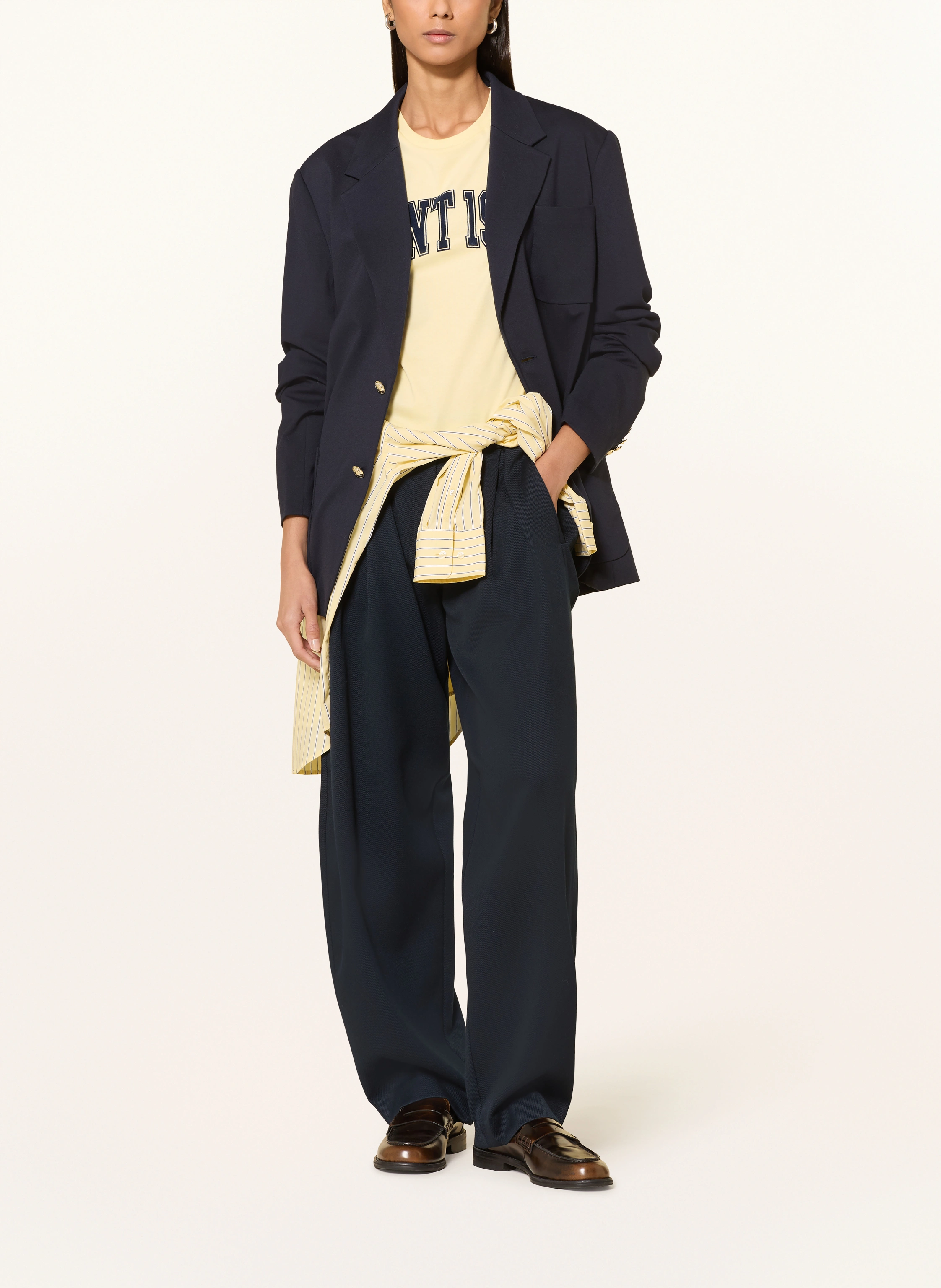 GANT T-shirt: YELLOW / DARK BLUE