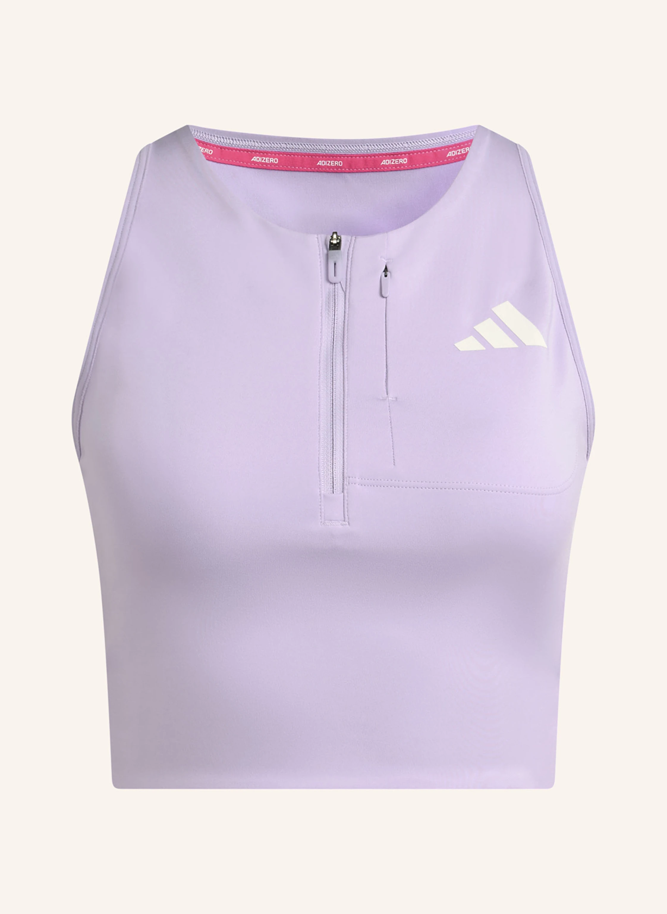 adidas Top de alergare ADIZERO CROP: MOV DESCHIS