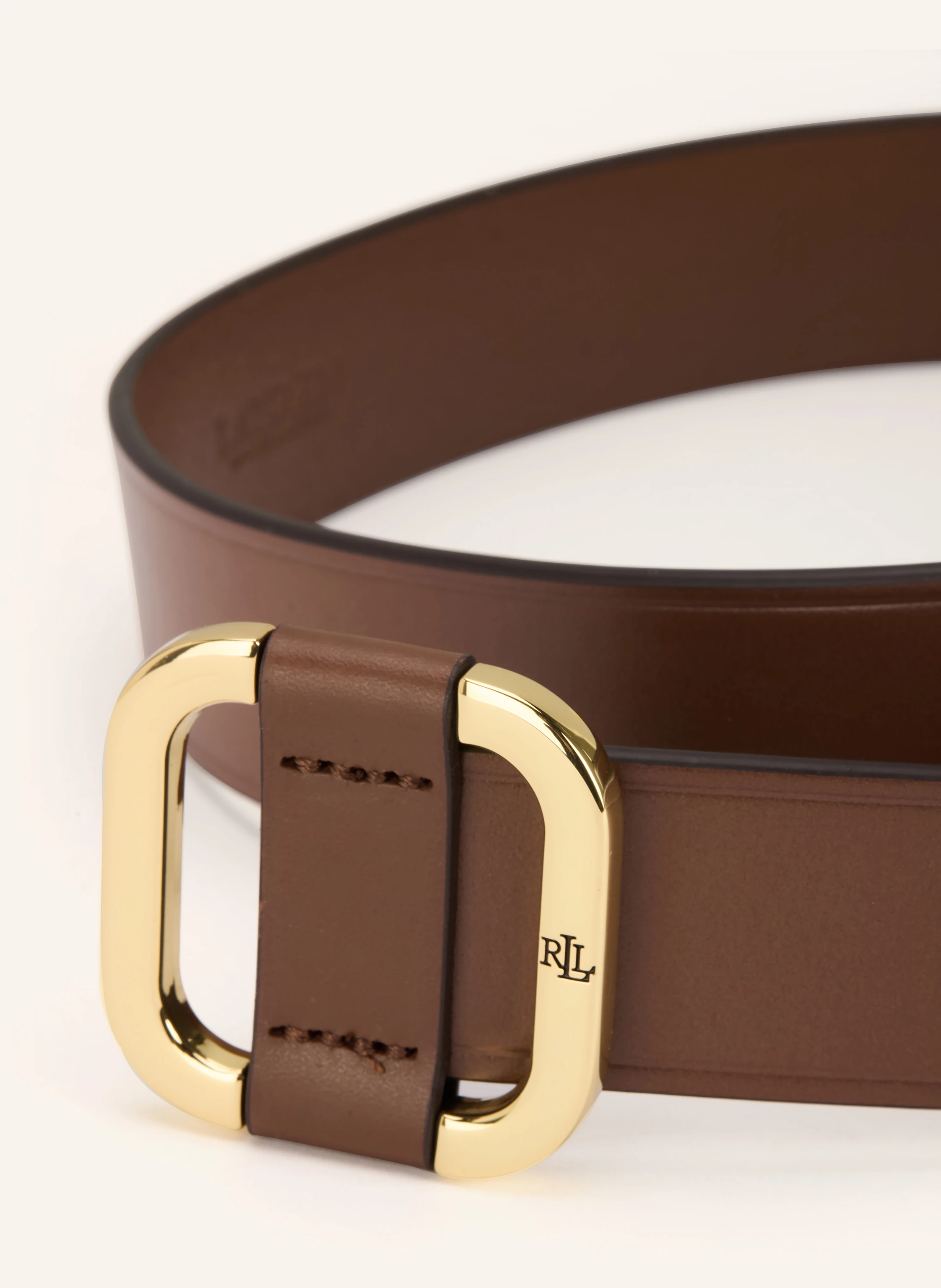LAUREN RALPH LAUREN leather belt in brown / gold