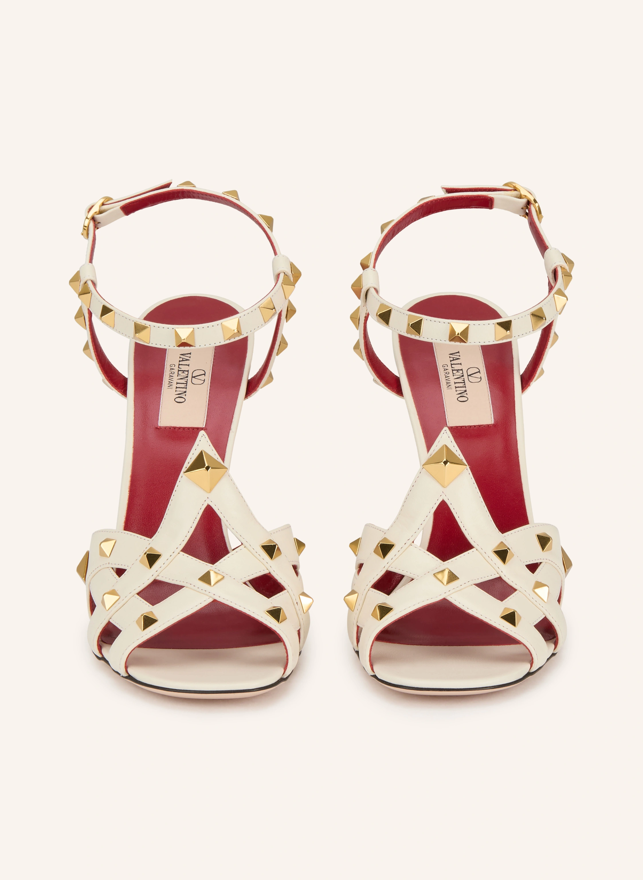 VALENTINO GARAVANI VG STUDDY sandals with studs: CREAM / GOLD