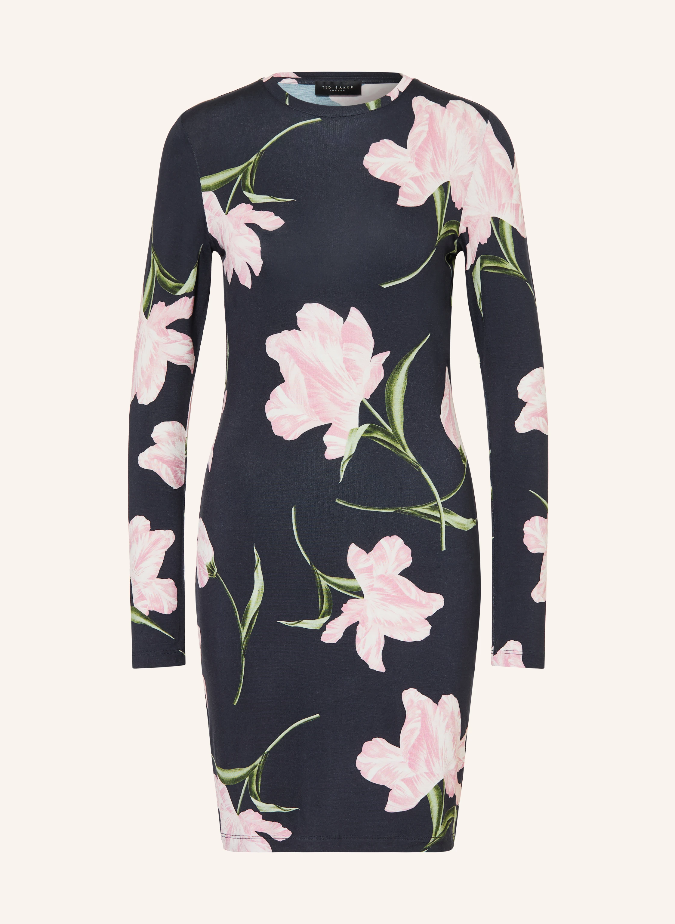 ted baker jersey dress BAAFNEE in dark blue / pink / green sheer-prom-dresses
