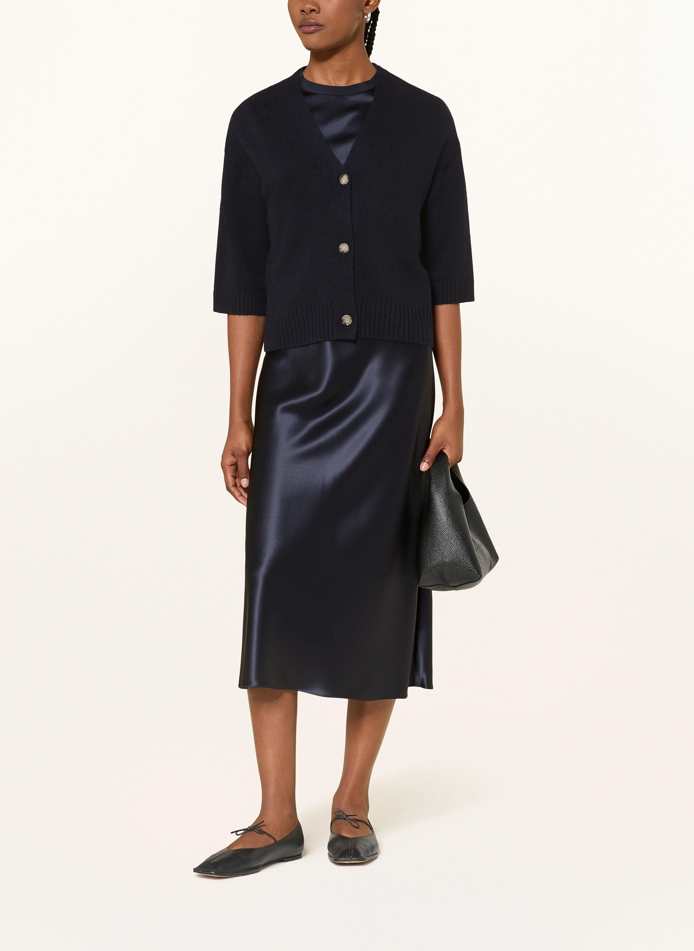 ALLUDE Cashmere cardigan: DARK BLUE