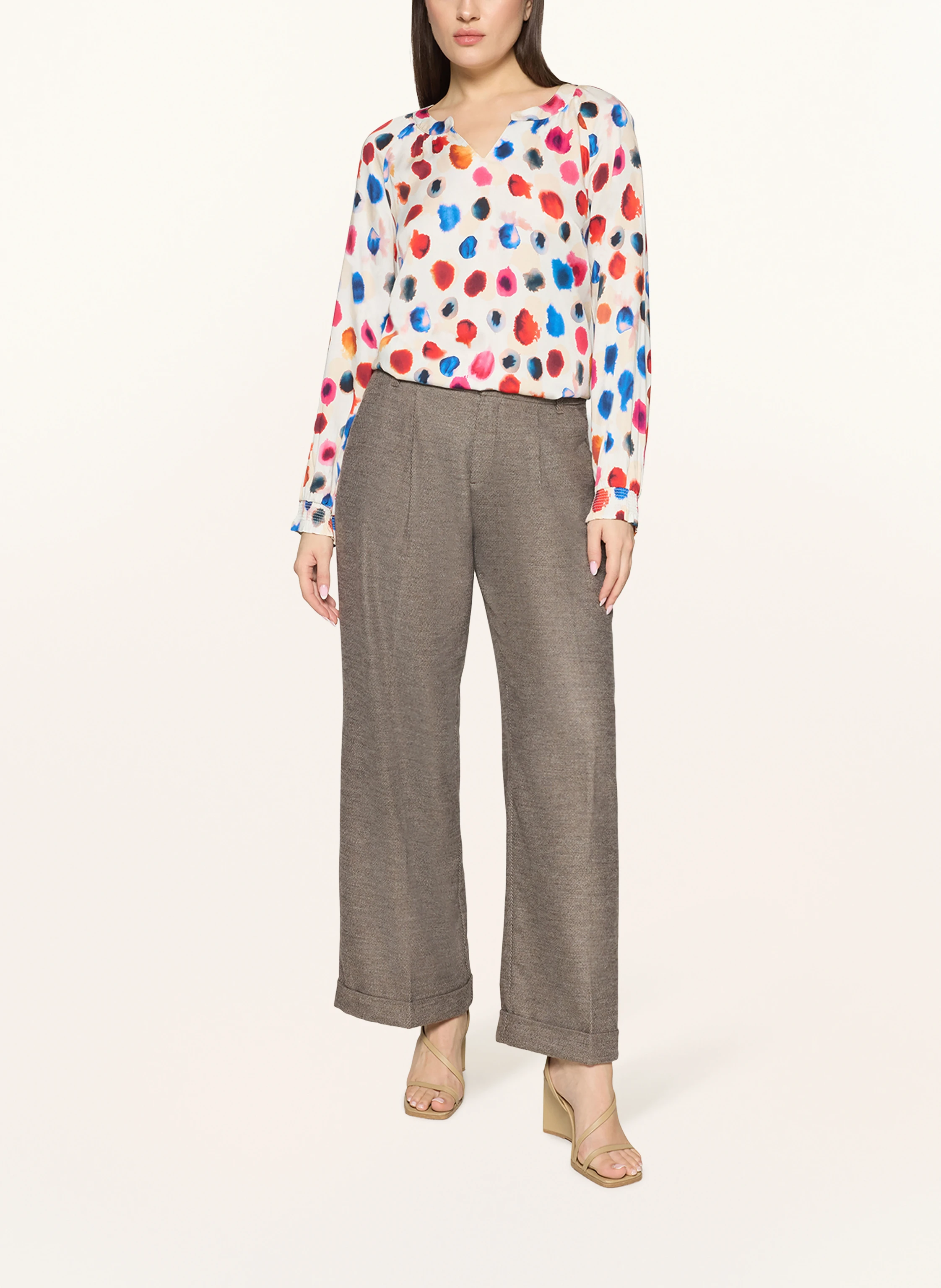 CARTOON blouse shirt: ECRU / PINK / DARK BLUE