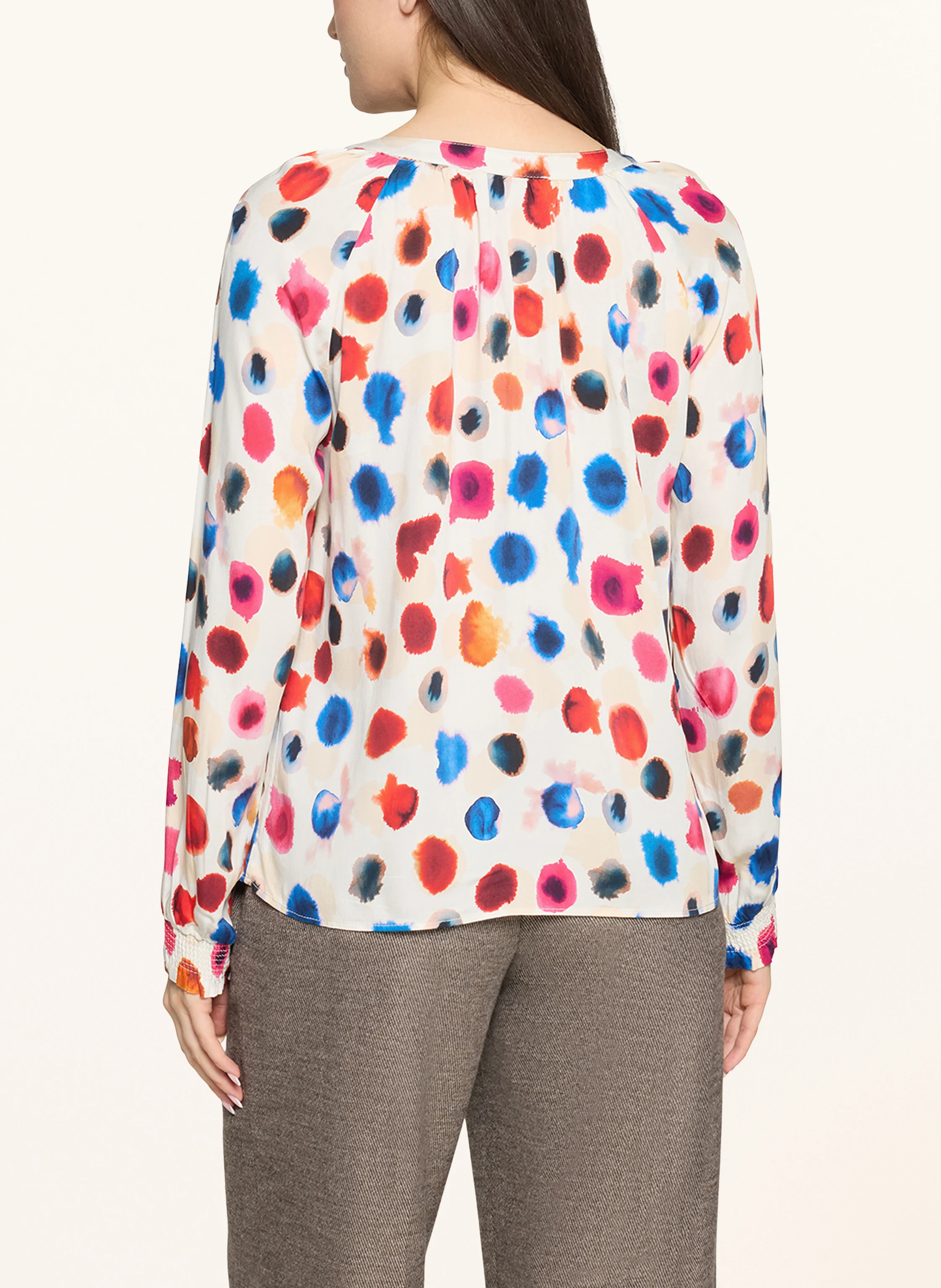 CARTOON blouse shirt: ECRU / PINK / DARK BLUE