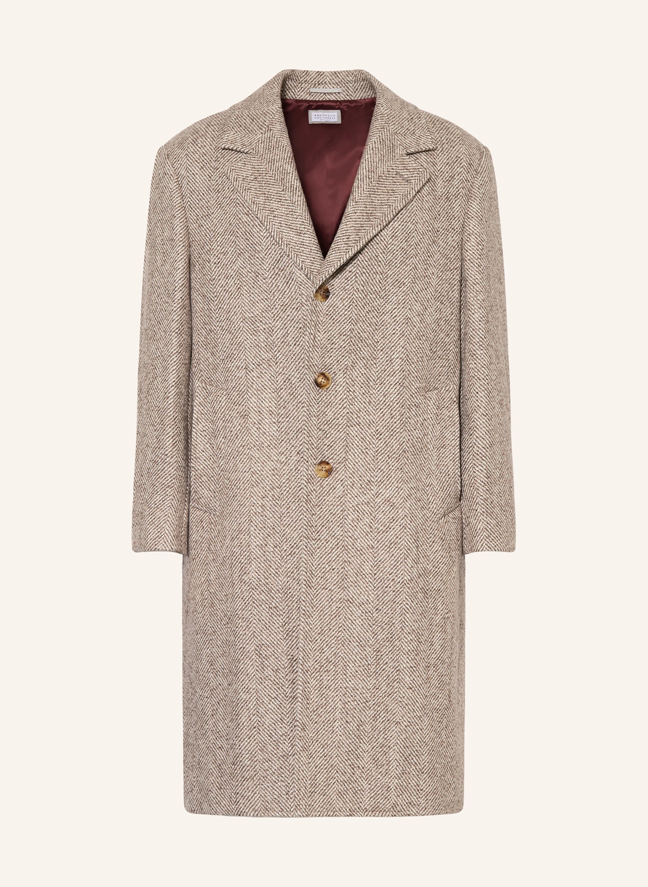 BRUNELLO CUCINELLI Coat with alpaca in beige / taupe