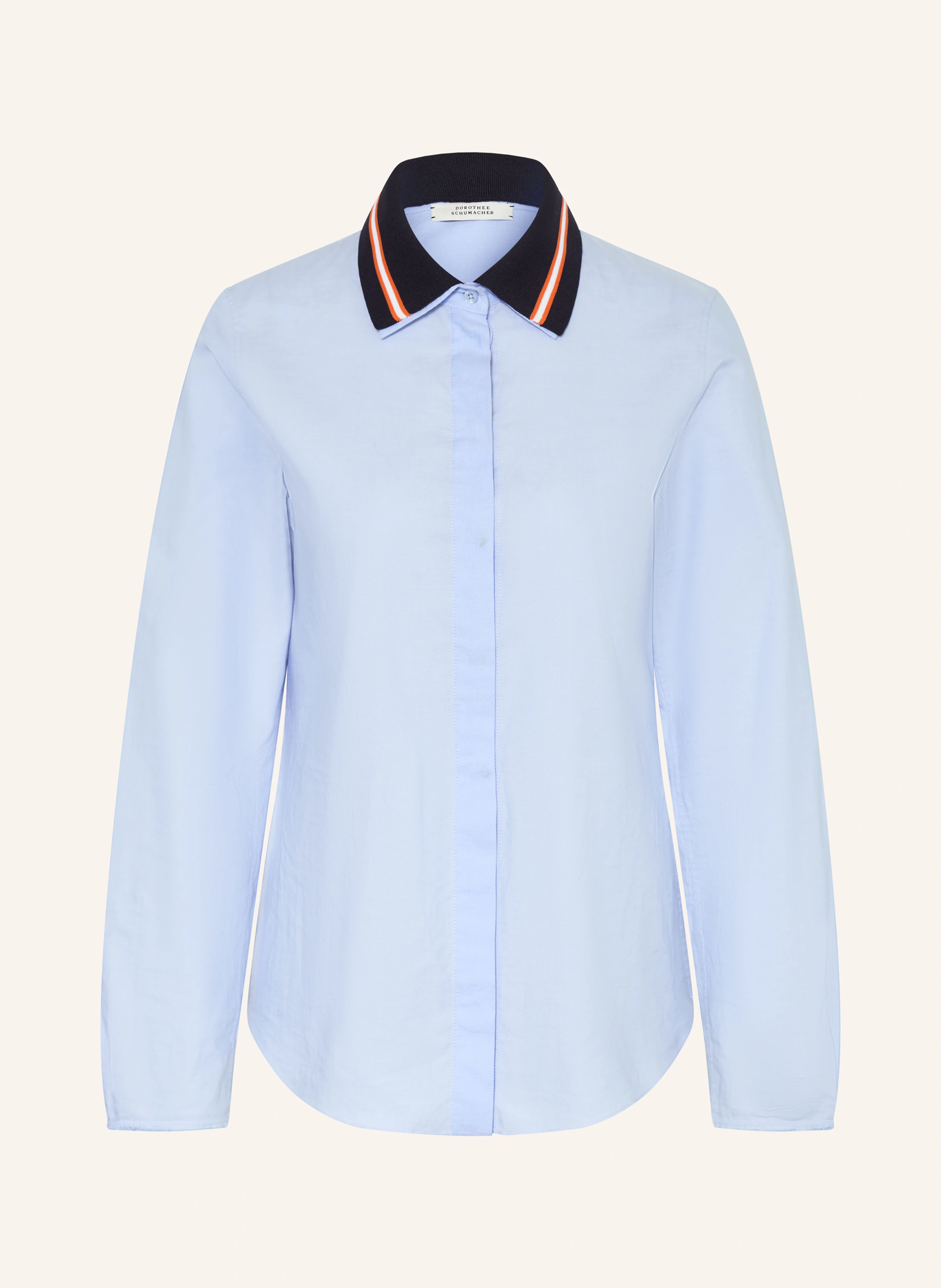 DOROTHEE SCHUMACHER POWERFUL EASE shirt blouse: LIGHT BLUE / ORANGE / DARK BLUE