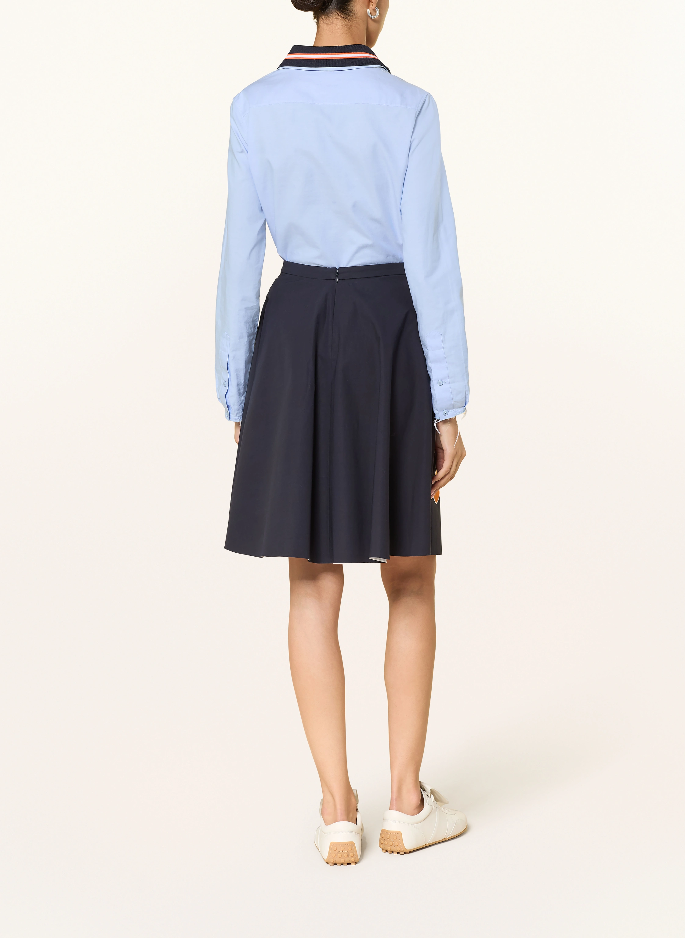 DOROTHEE SCHUMACHER POWERFUL EASE shirt blouse: LIGHT BLUE / ORANGE / DARK BLUE