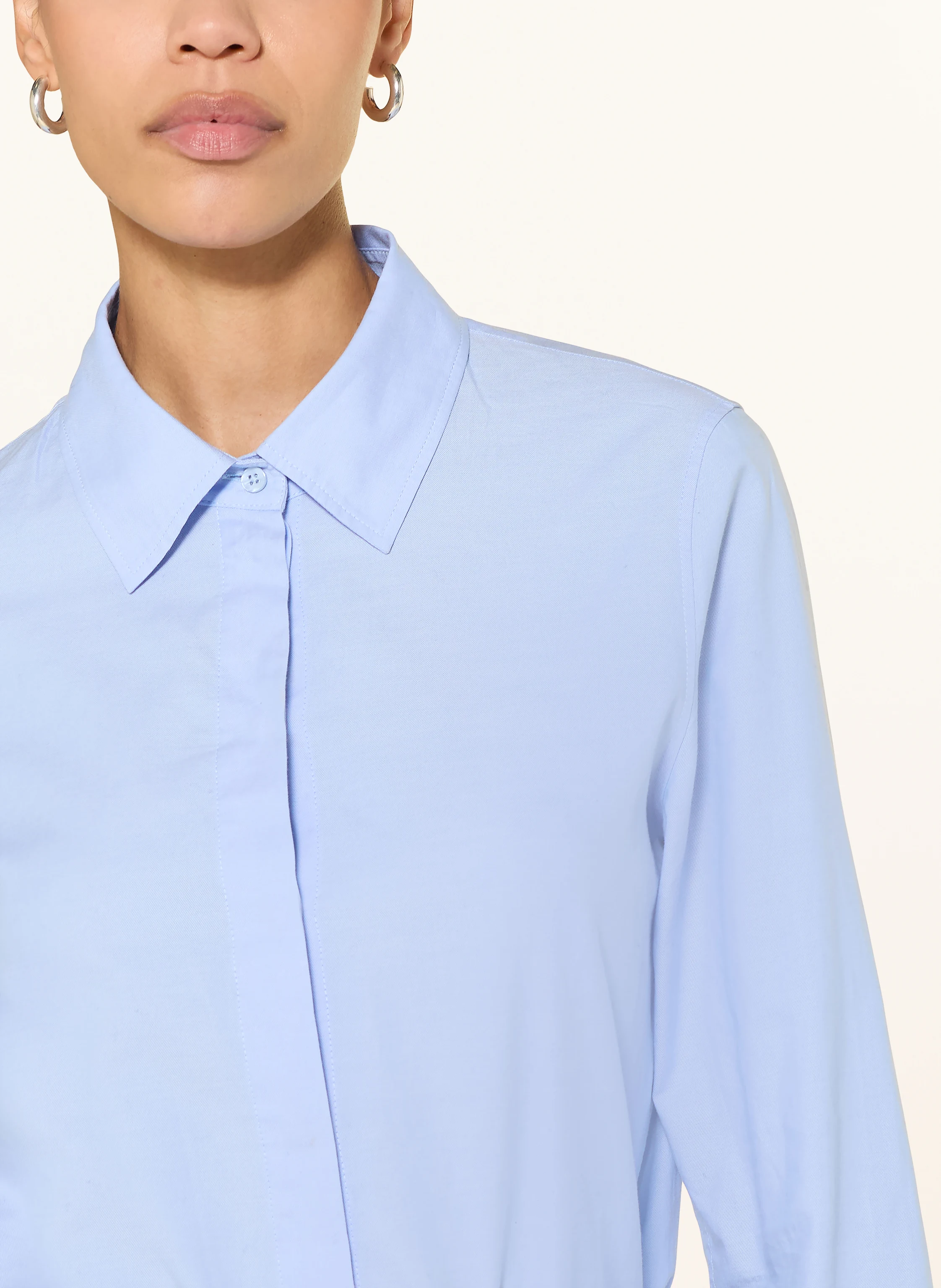 DOROTHEE SCHUMACHER POWERFUL EASE shirt blouse: LIGHT BLUE / ORANGE / DARK BLUE