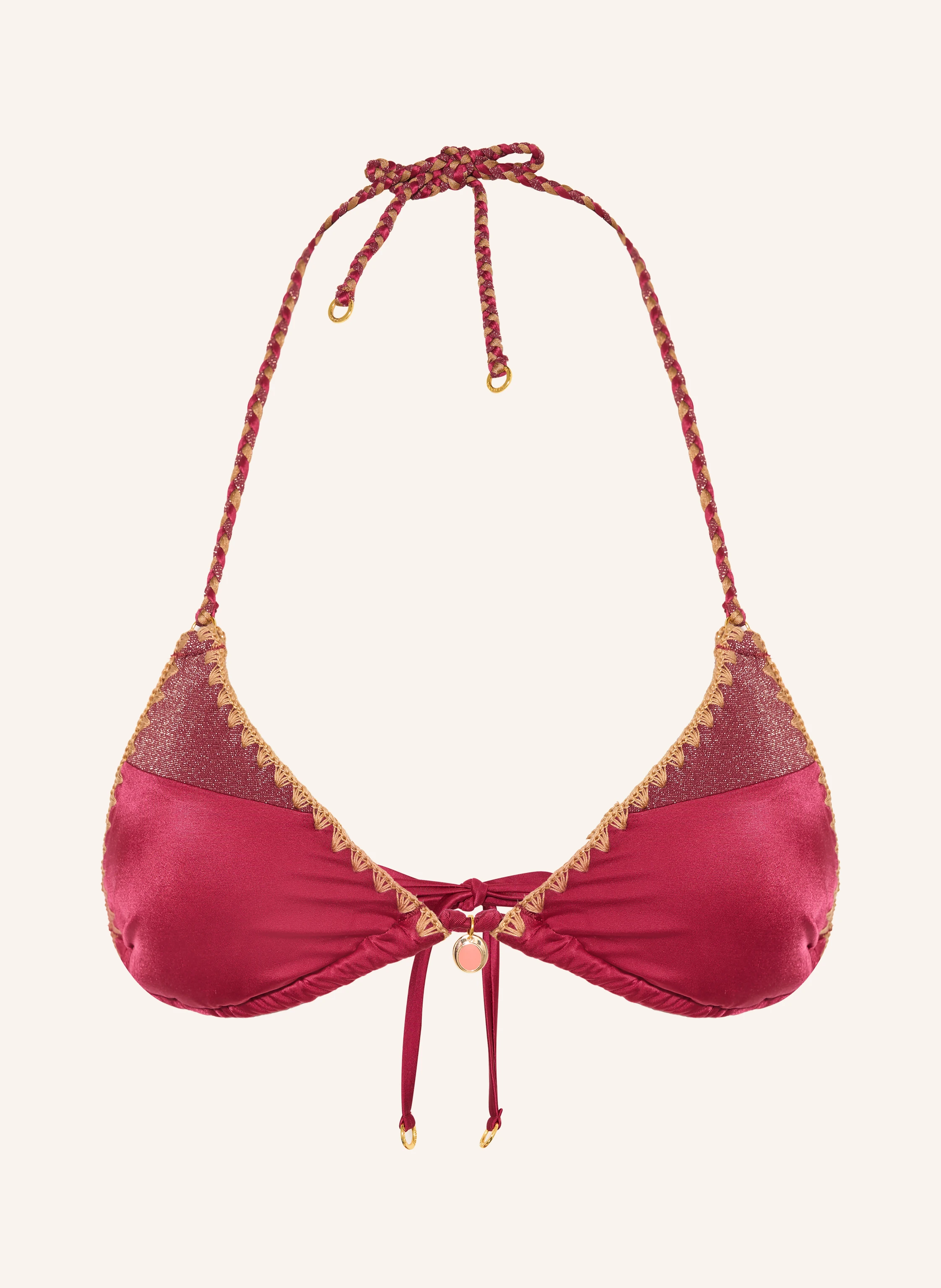 BANANA MOON COUTURE NAZCA BOSCO Triangle Bikini Top: FUCHSIA / CAMEL