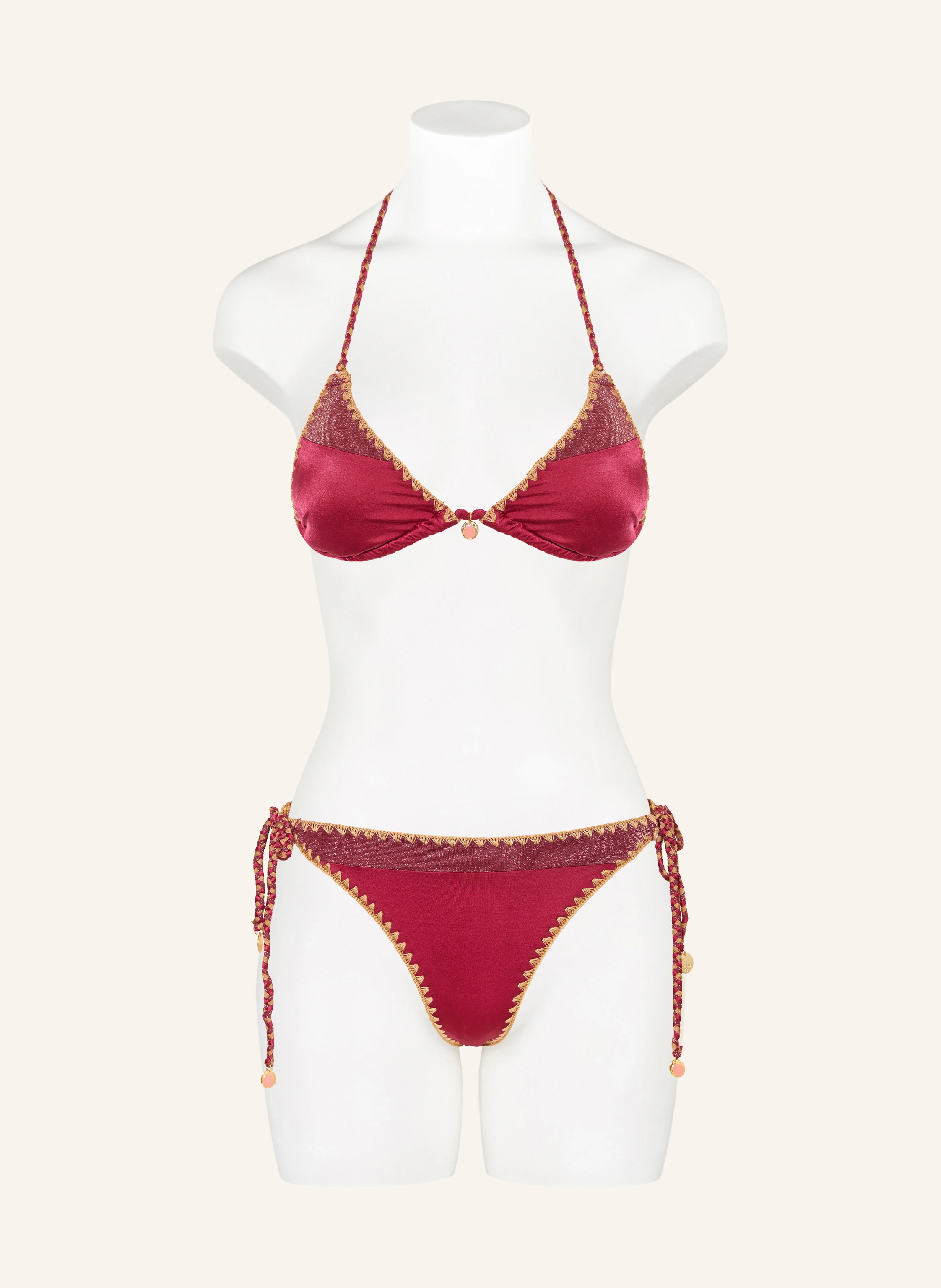 BANANA MOON COUTURE NAZCA BOSCO Triangle Bikini Top: FUCHSIA / CAMEL