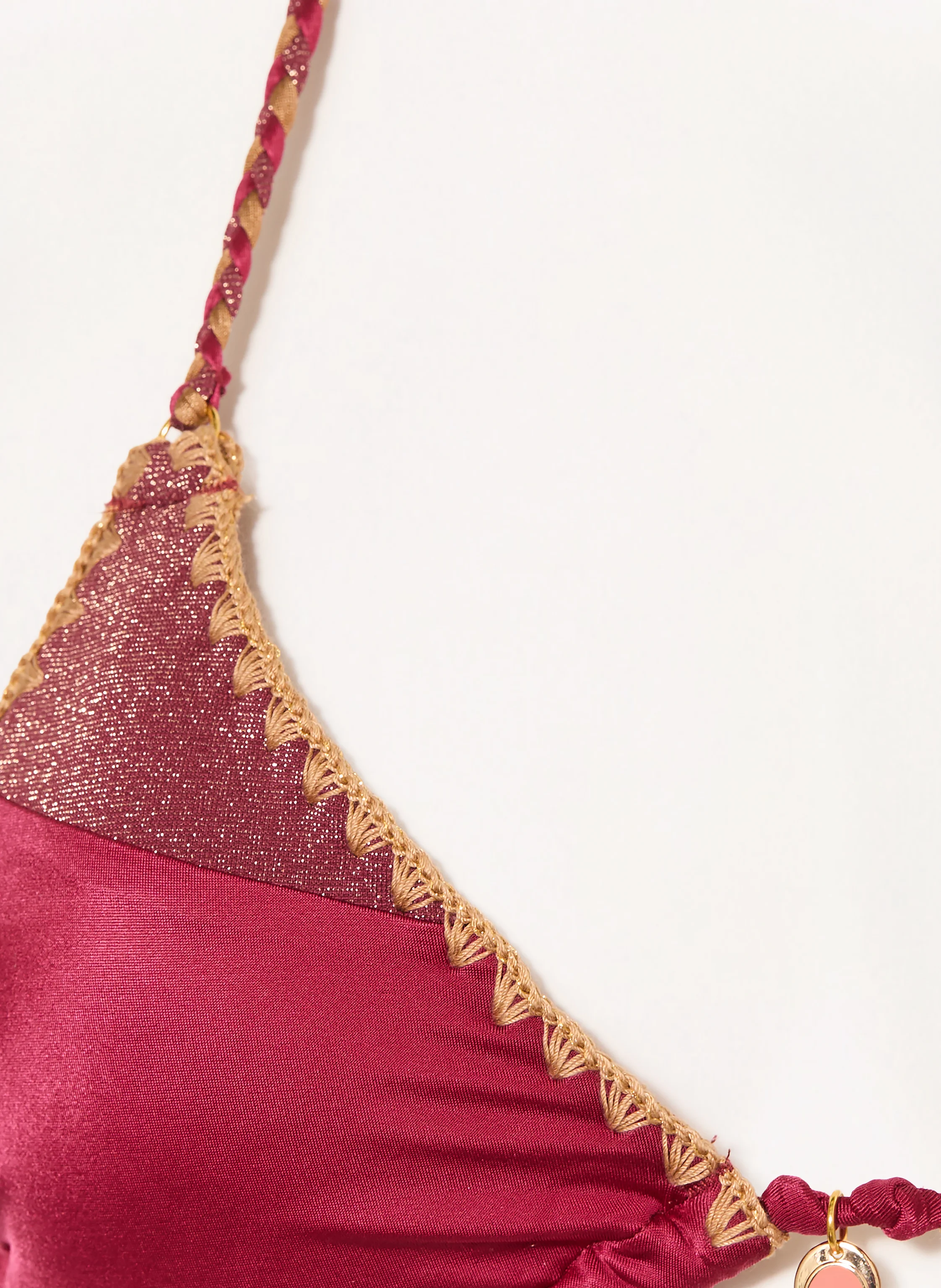 BANANA MOON COUTURE NAZCA BOSCO Triangle Bikini Top: FUCHSIA / CAMEL