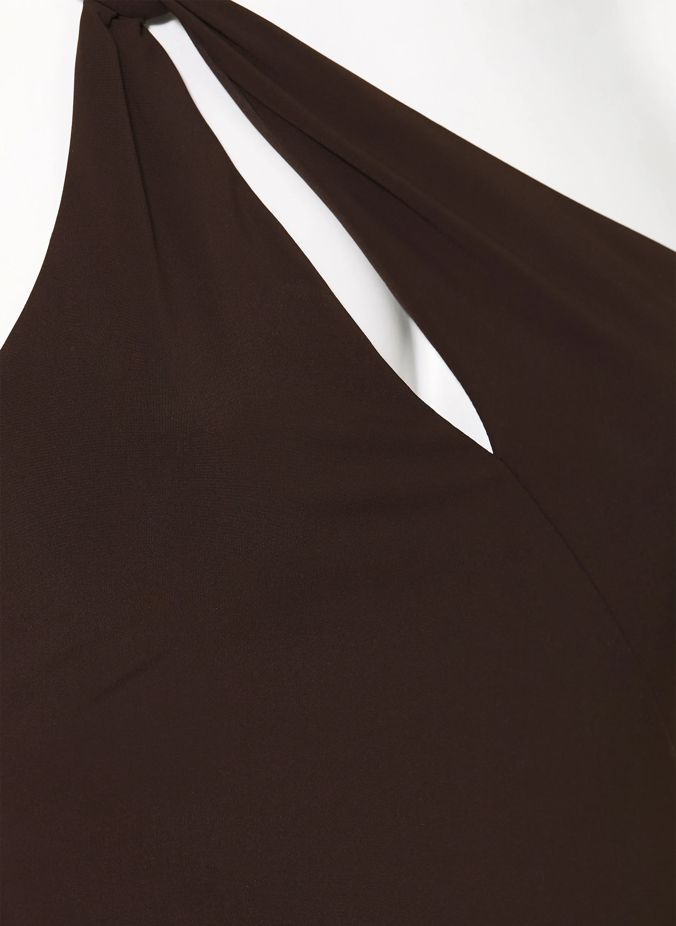 JETS Australia One-shoulder swimsuit with cutout: DARK BROWN