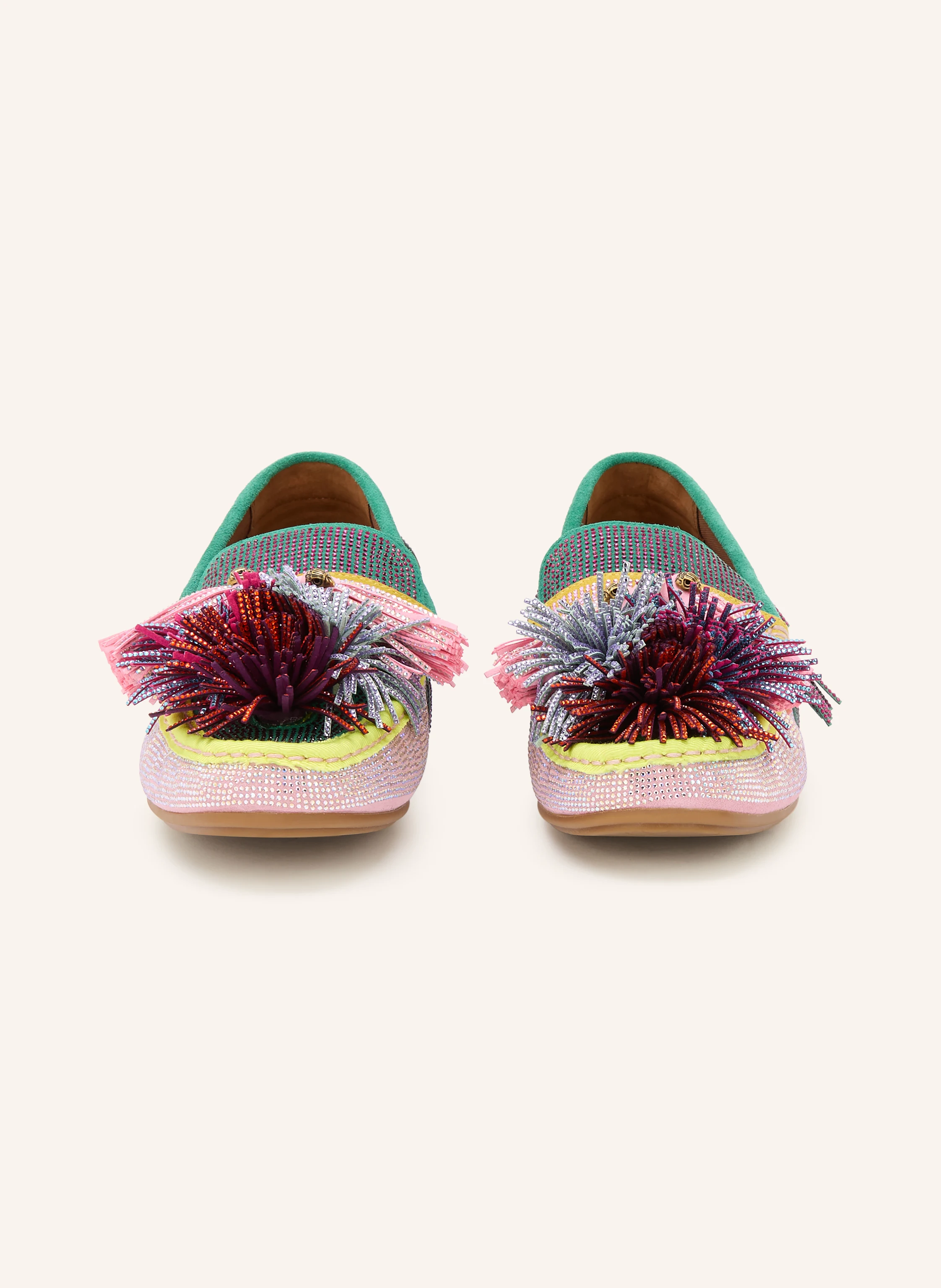 KURT GEIGER Moccasins with gemstones: GREEN / ROSE / YELLOW