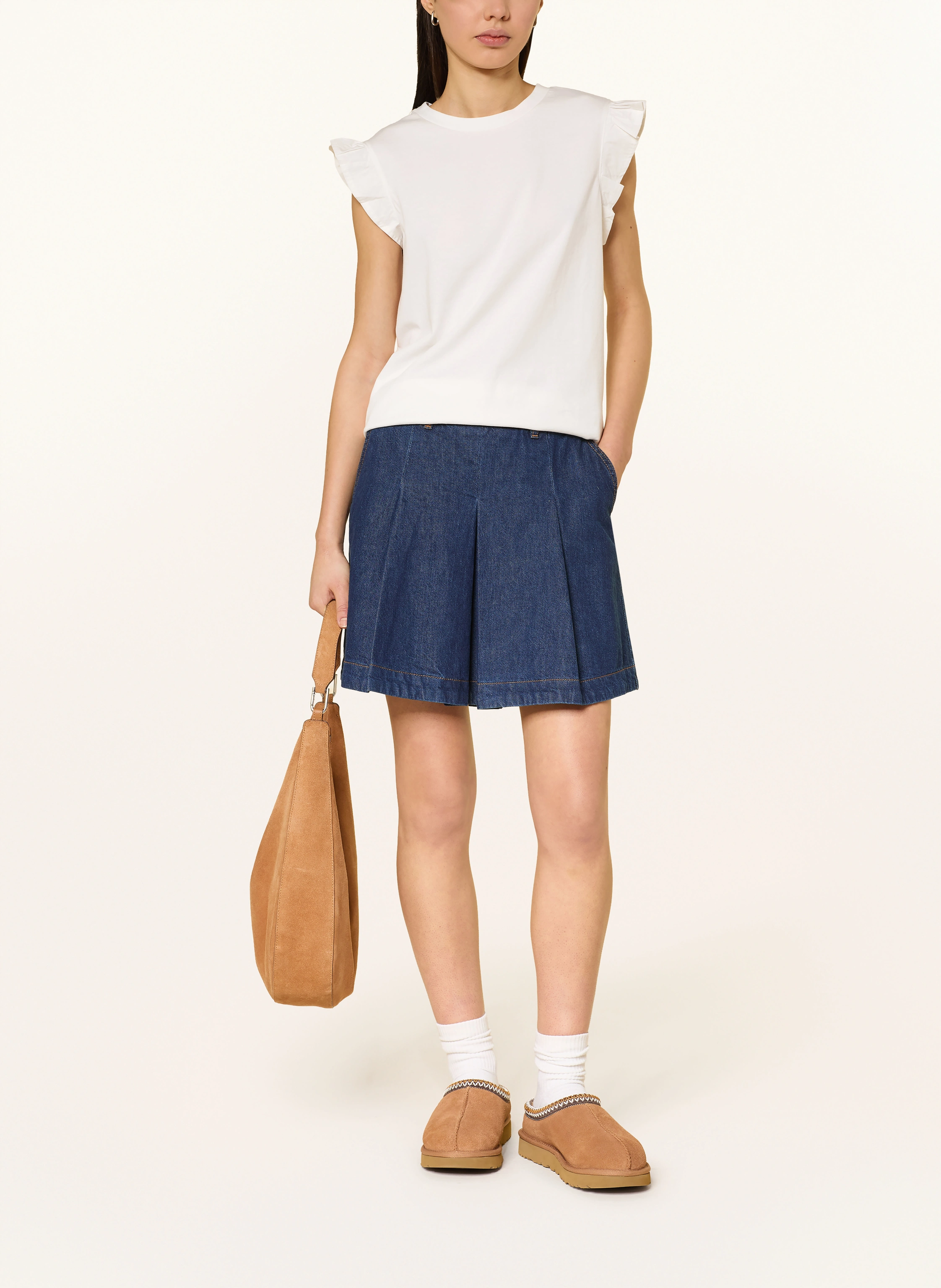 Marc O'Polo DENIM Top with ruffles: WHITE