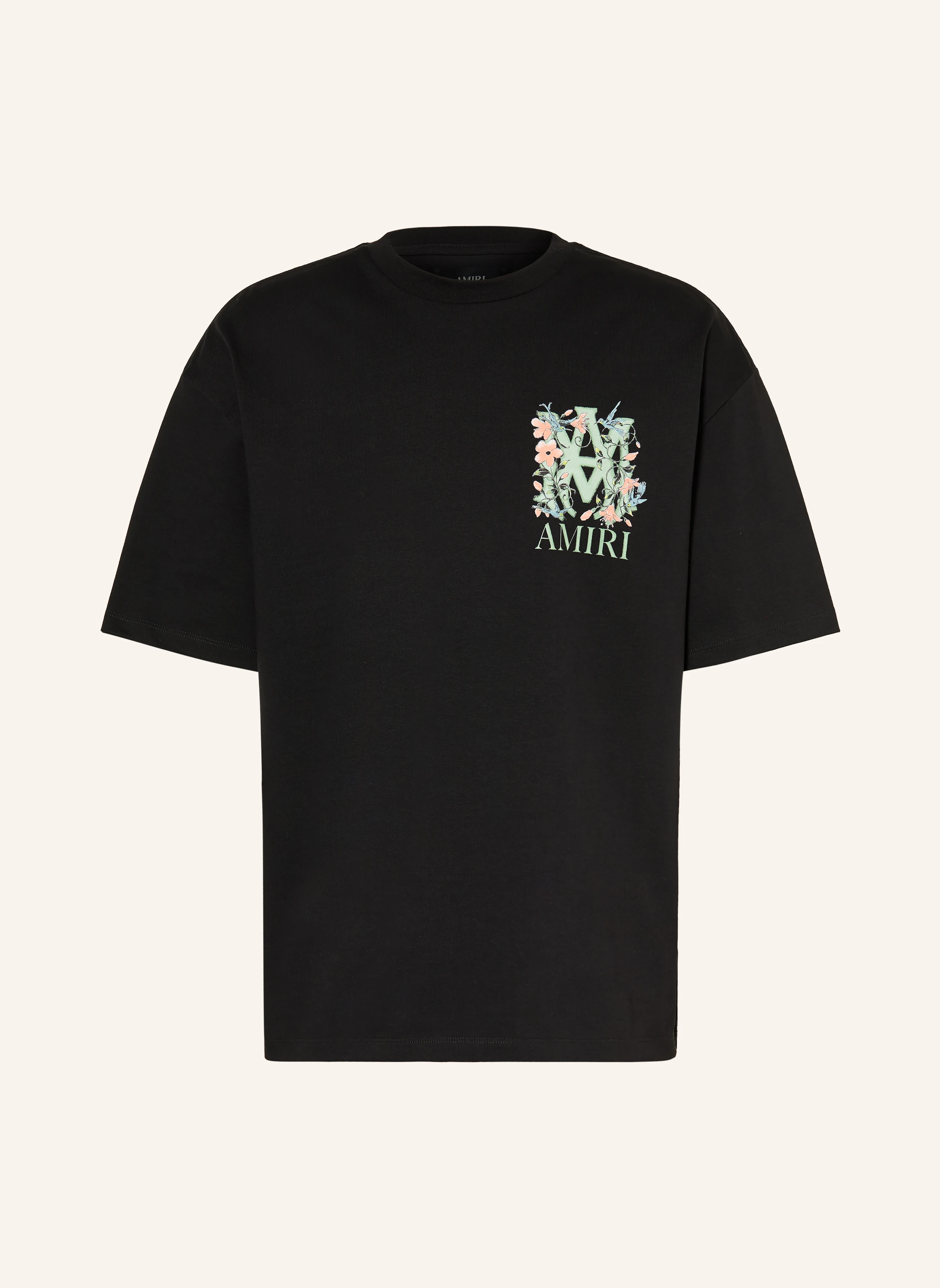 amiri tシャツ AMIRI T-shirt in zwart / zalm / lichtgroen