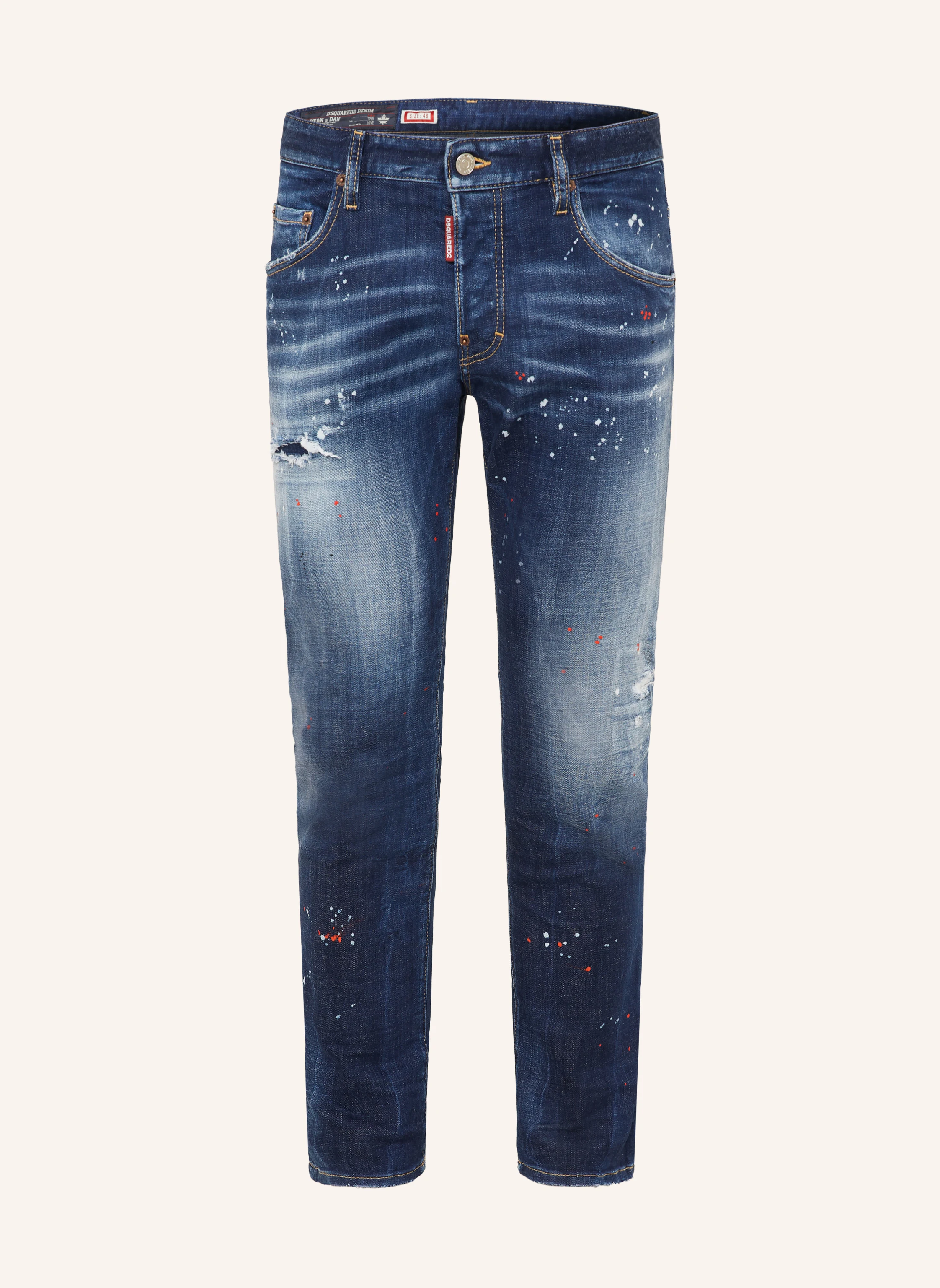 DSQUARED2 17AW Crashed Denim Pant DSQUARED2 logo-patch straight 