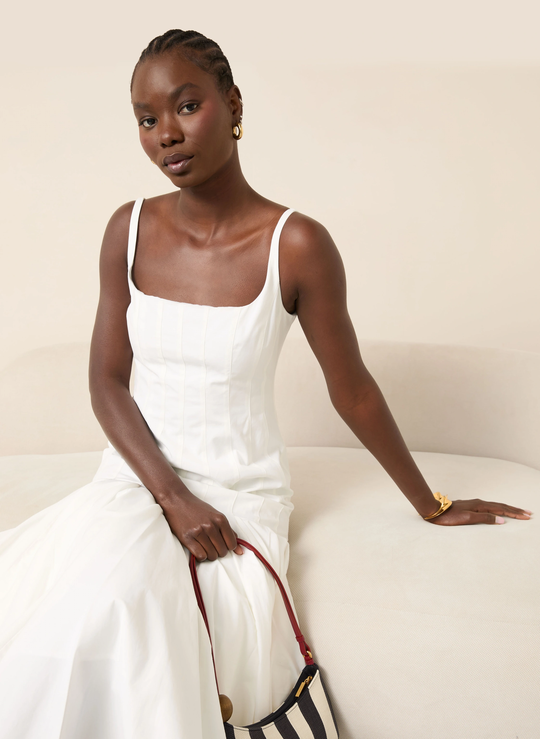 JACQUEMUS Cocktailkjole LA ROBE AGAVE: HVID