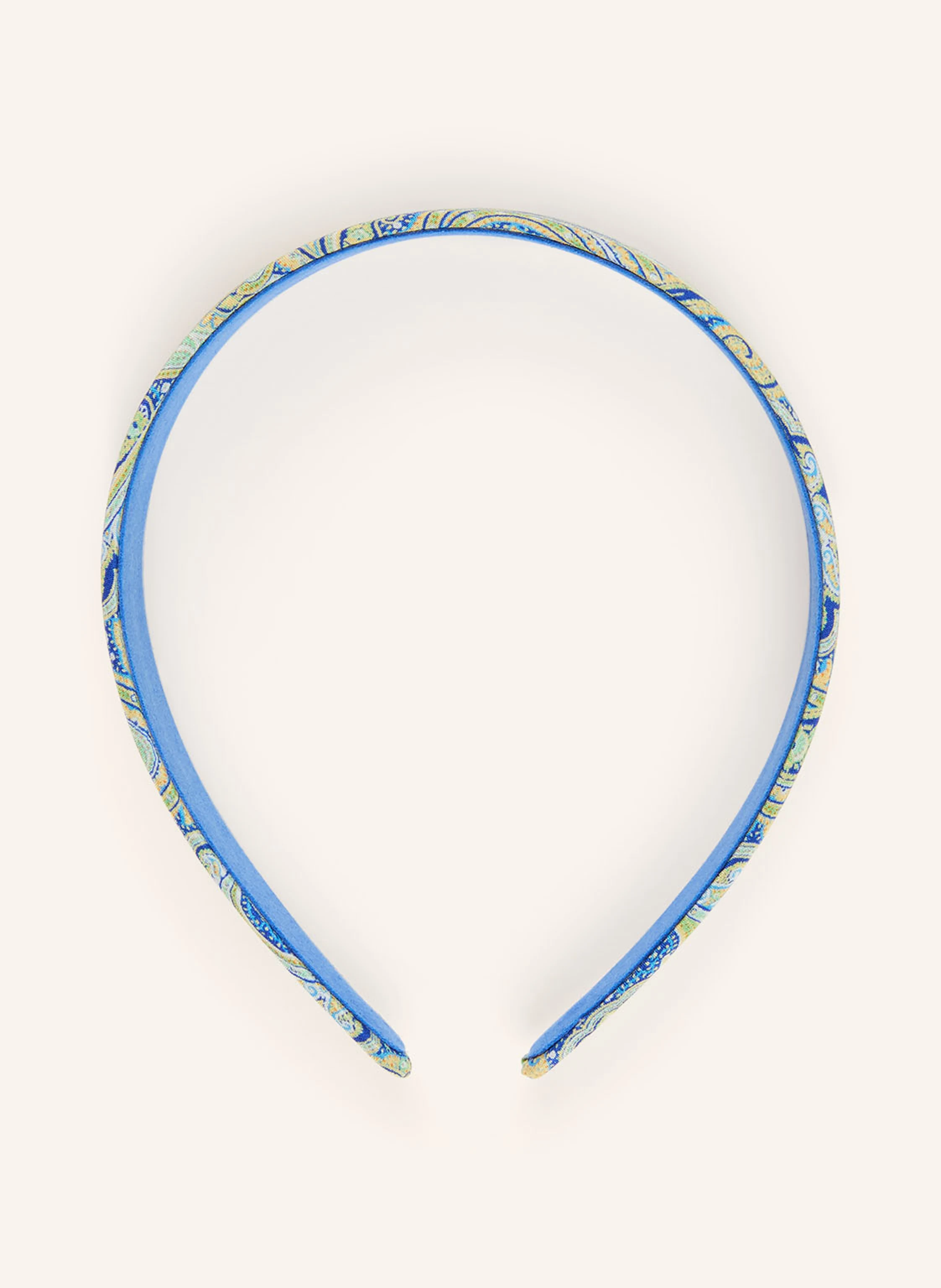 Etro Blue Floral Silk Headband ETRO Silk headband in mint / yellow / blue main image 3