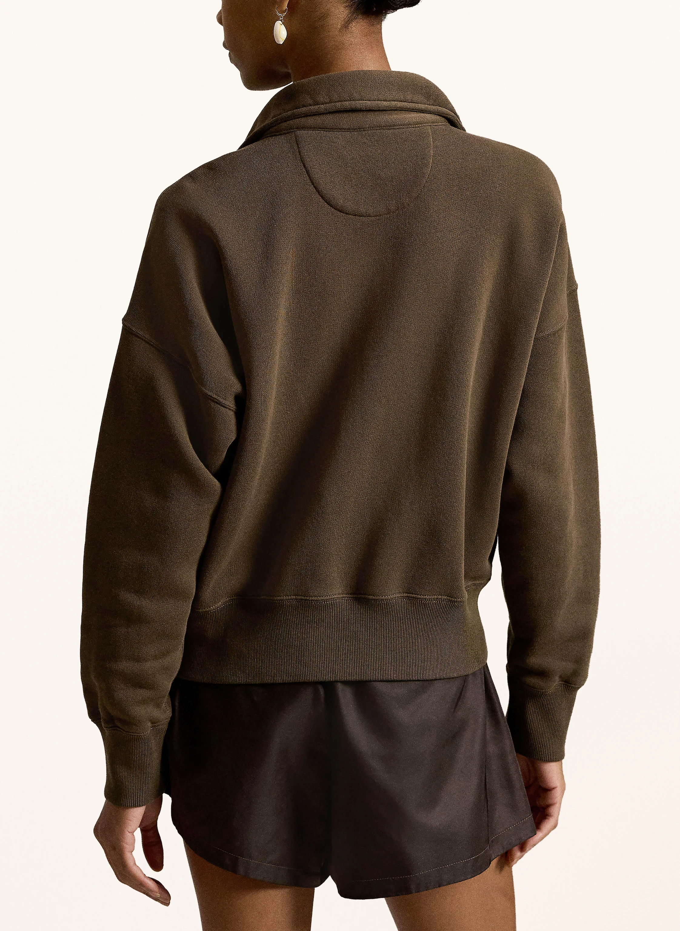 POLO RALPH LAUREN sweat troyer: DARK BROWN