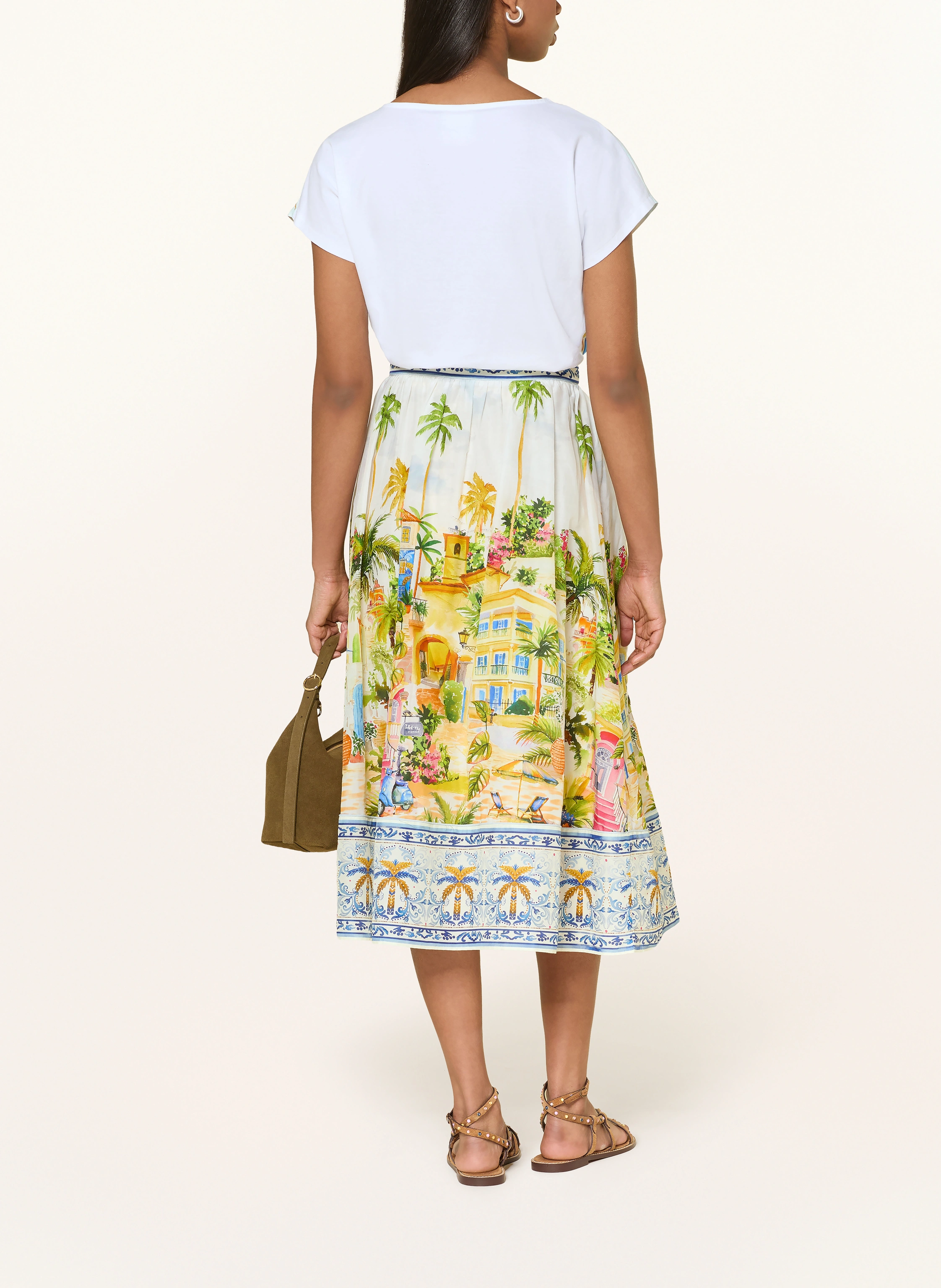 Princess GOES HOLLYWOOD Silk skirt: WHITE / DARK YELLOW / BLUE