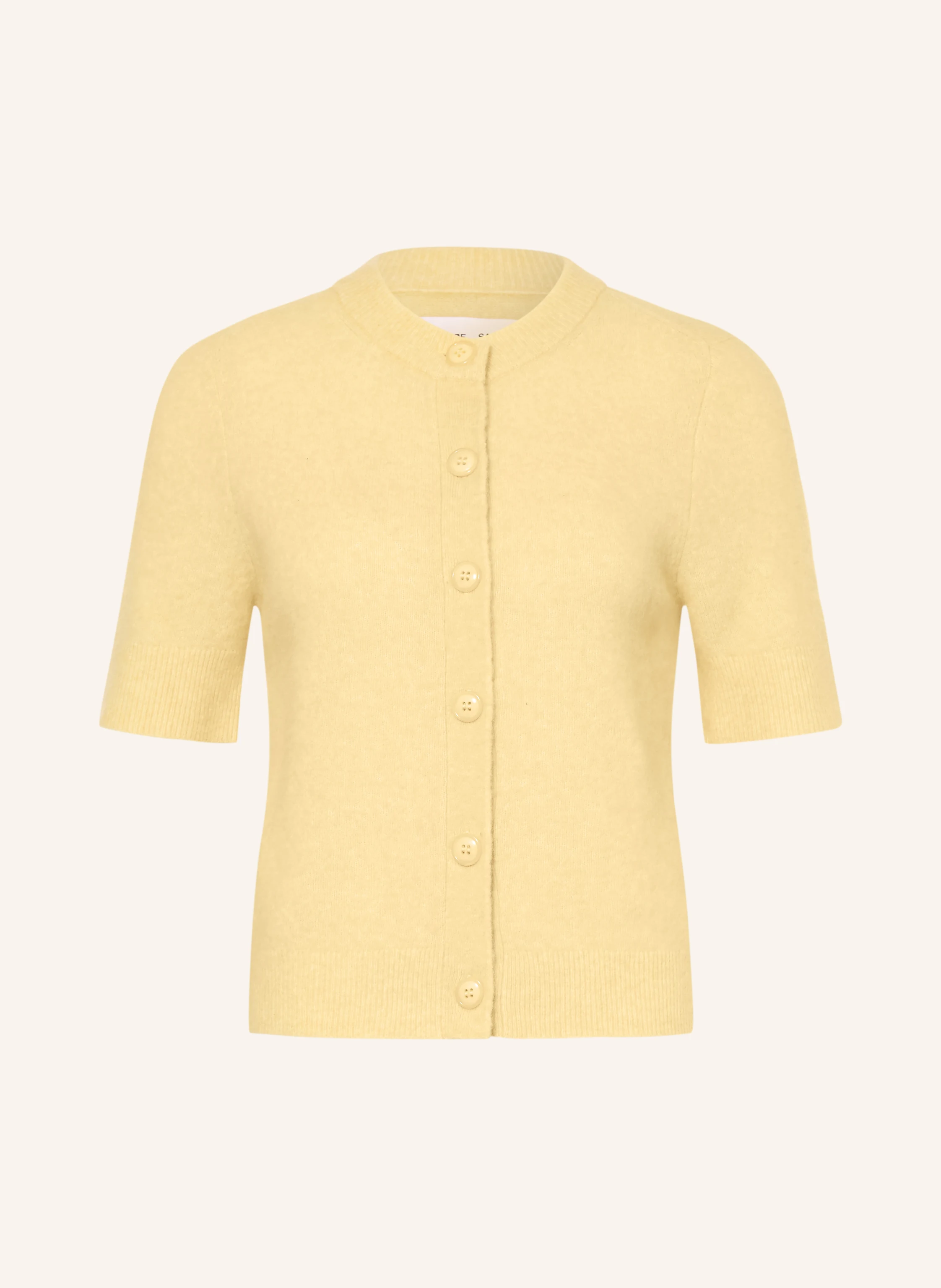 SAMSØE SAMSØE SANOURA cardigan with merino wool and alpaca: LIGHT YELLOW