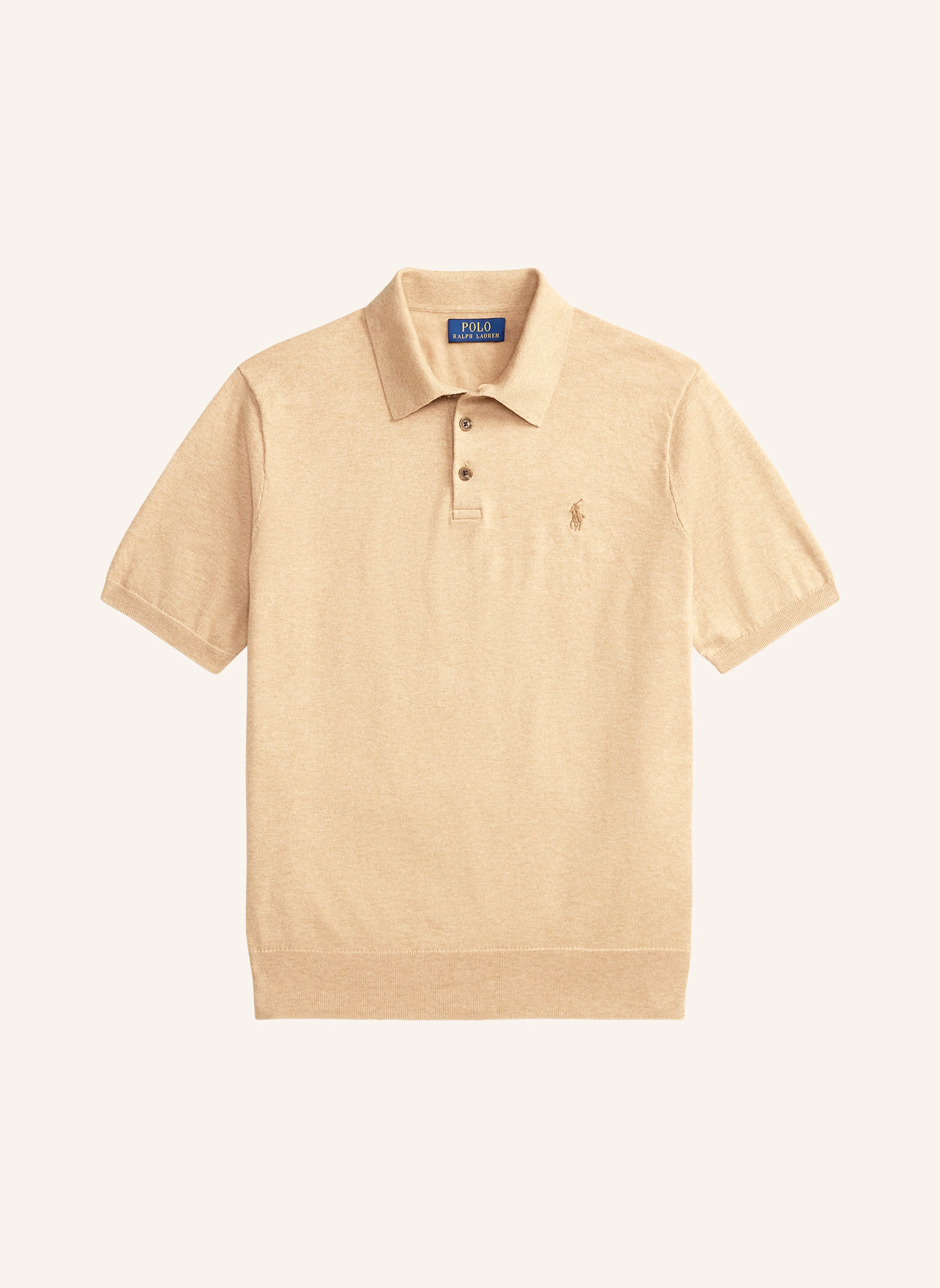 POLO RALPH LAUREN Strick-Poloshirt: BEIGE / BRAUN
