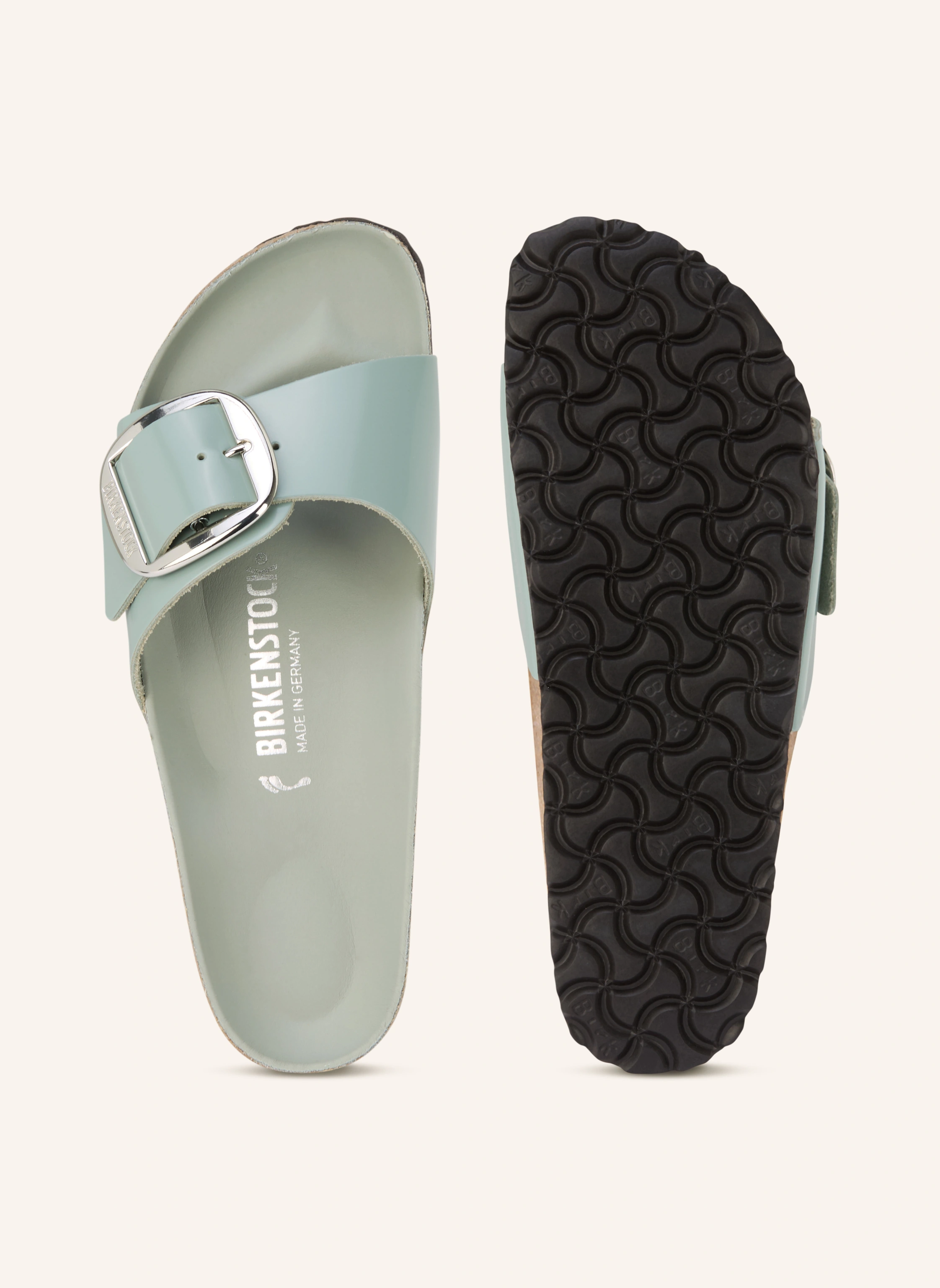 BIRKENSTOCK MADRID BIG BUCKLE mules: LIGHT GREEN