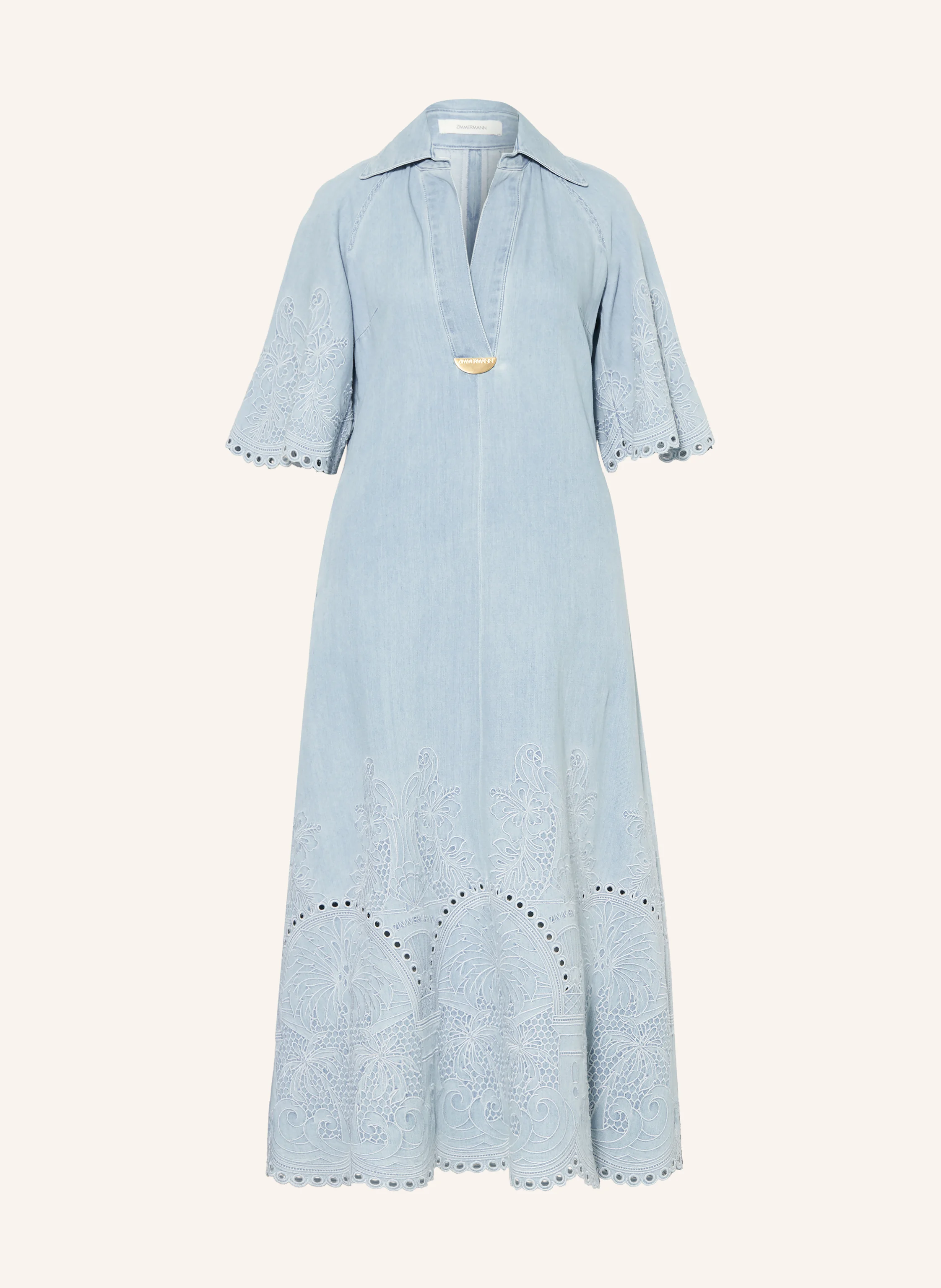 ZIMMERMANN DAYLIGHT denim dress in light blue ZIMMERMANN DAYLIGHT denim dress in light blue