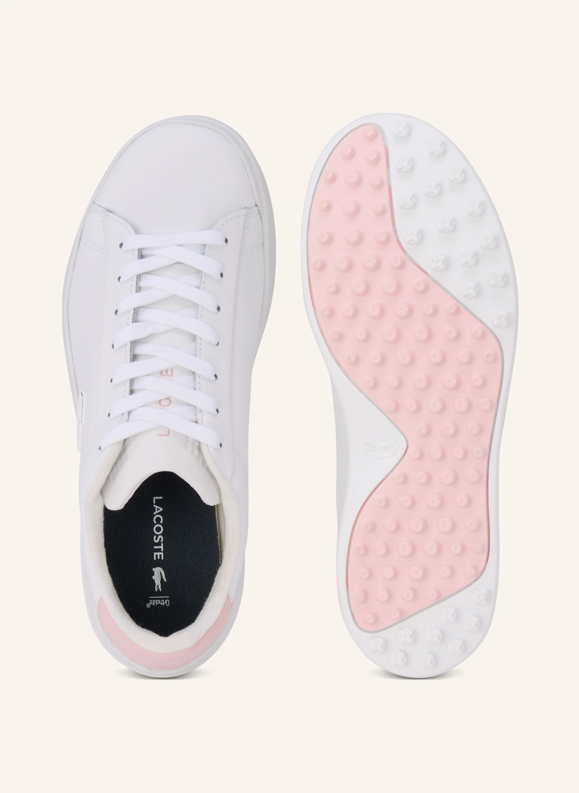 LACOSTE CARNABY GOLF golf shoes: WHITE / LIGHT PINK