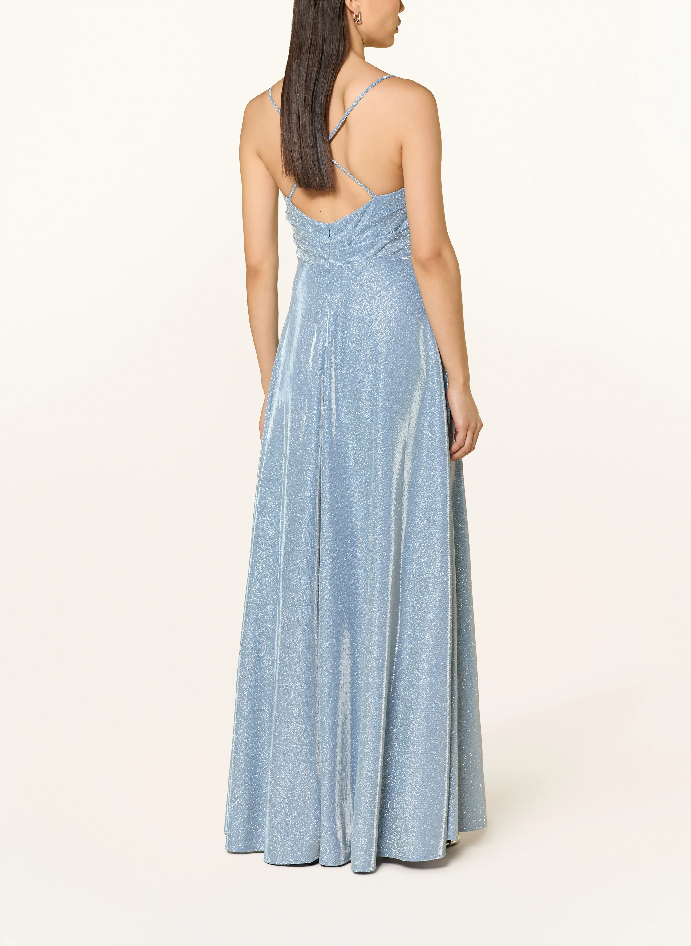 Hey Kyla Evening gown with glitter thread in light blue