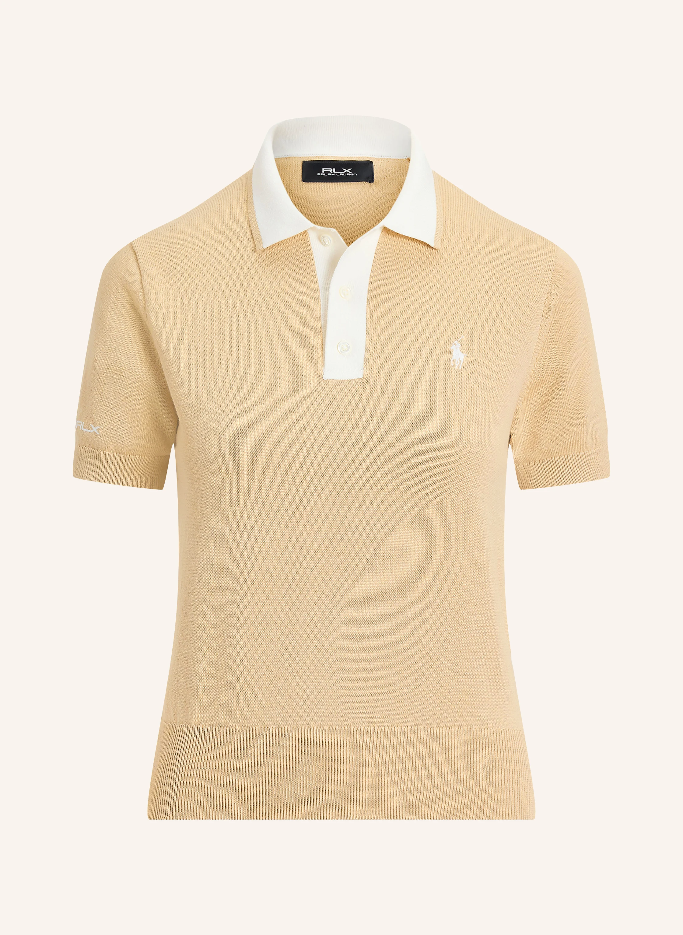 RLX RALPH LAUREN Functional polo shirt in light brown / white