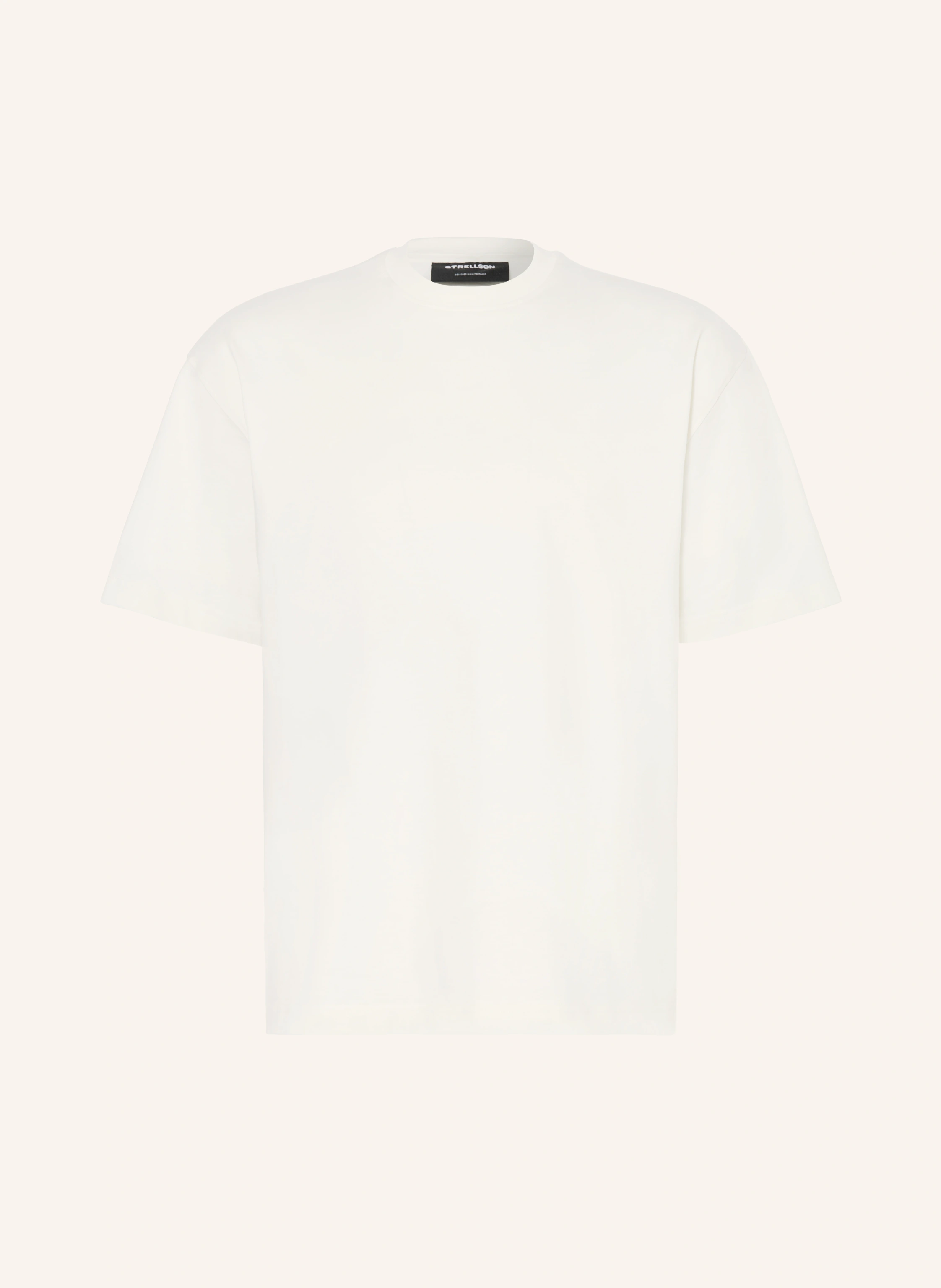 STRELLSON T-shirt SKALU: ECRU / MØRKEBRUN