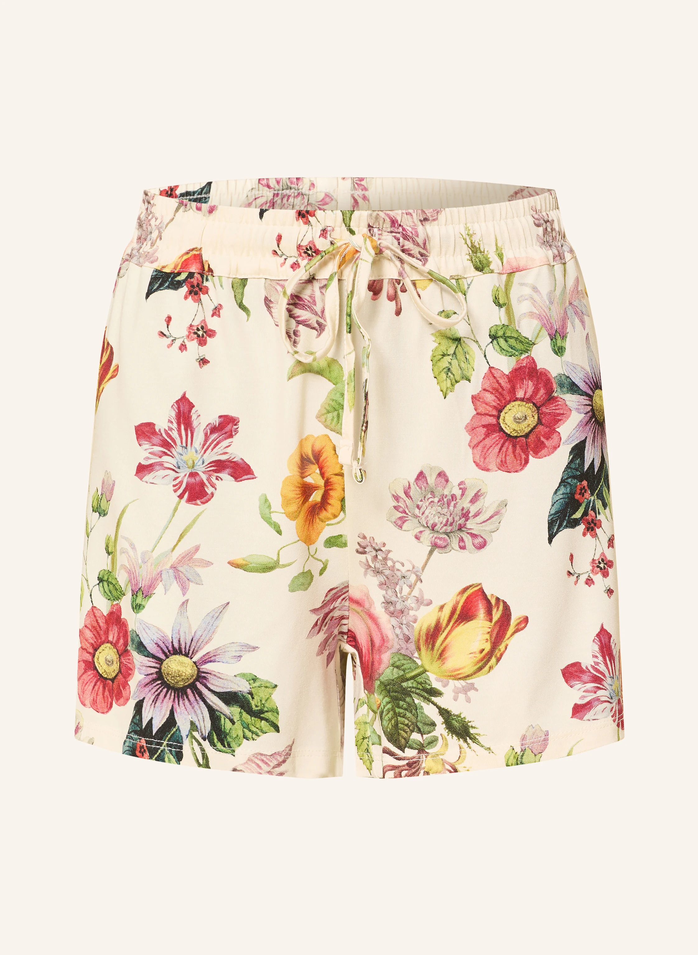ESSENZA Schlafshorts NORI FLOREA: CREME / ROT / GRÜN