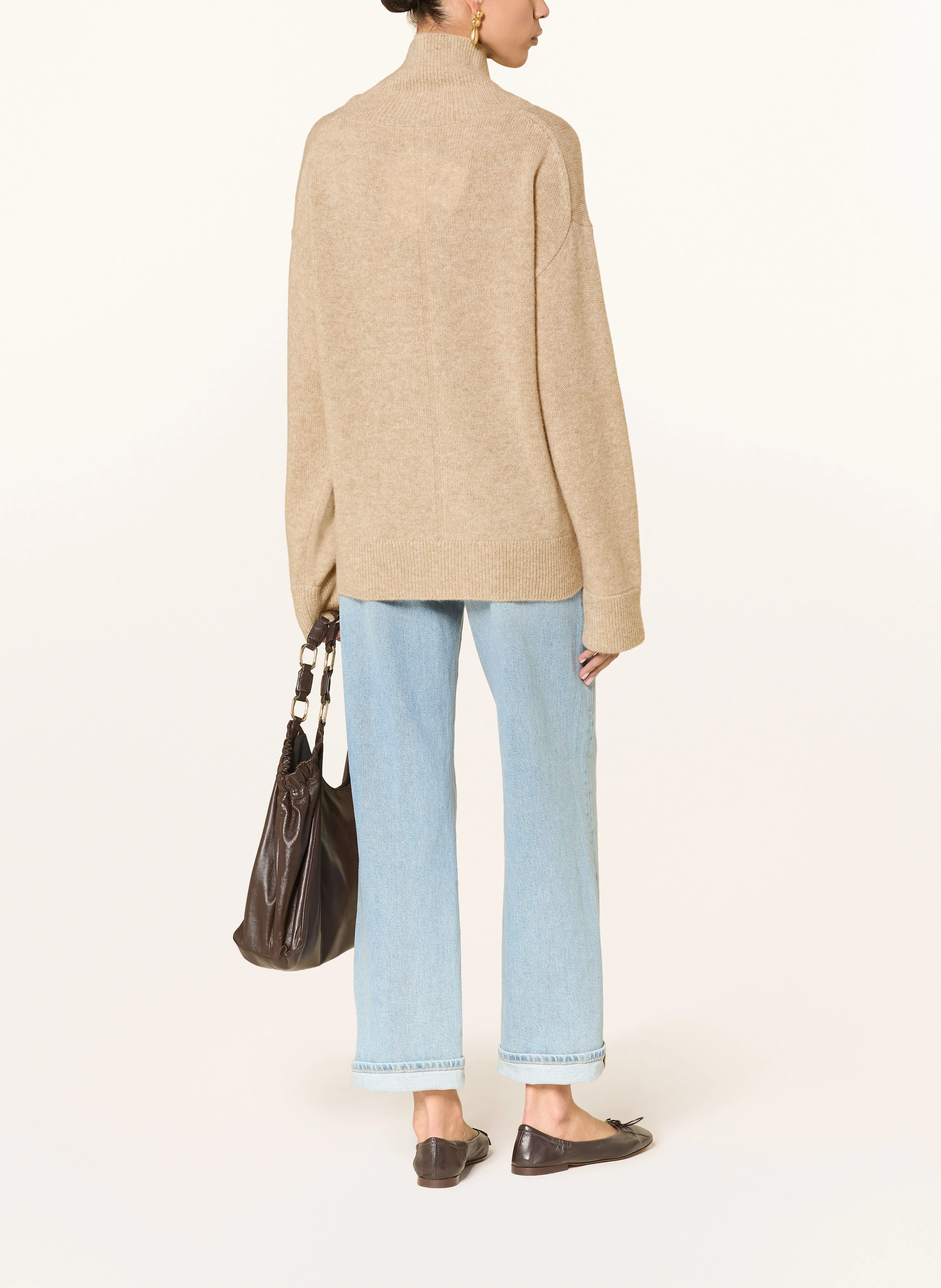LADNERI Rollkragenpullover JARDIN SOLEIL aus Cashmere: HELLBRAUN