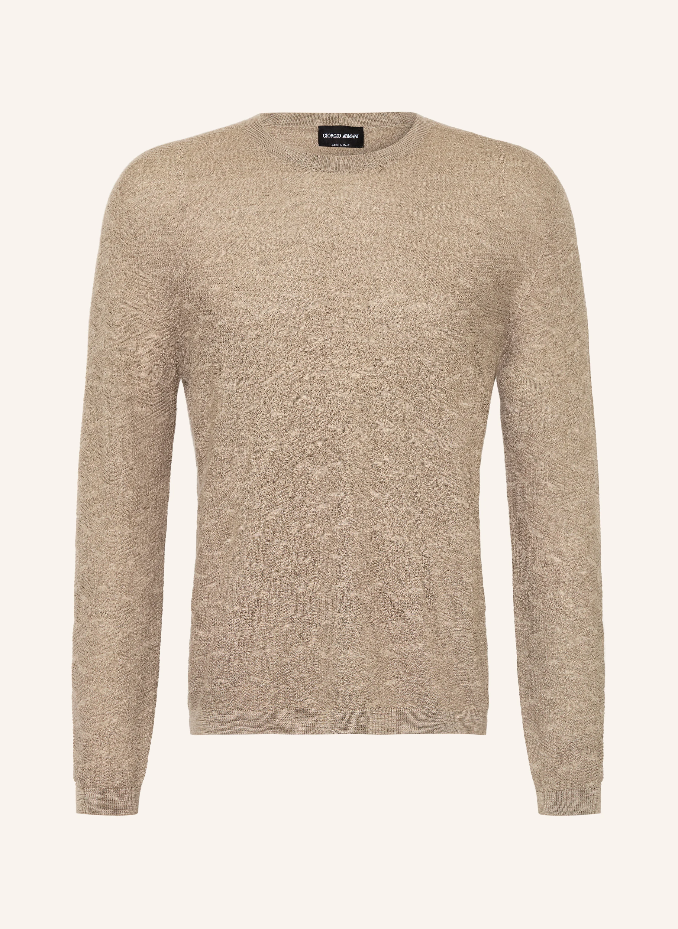 GIORGIO ARMANI Sweater with cashmere and silk in khaki