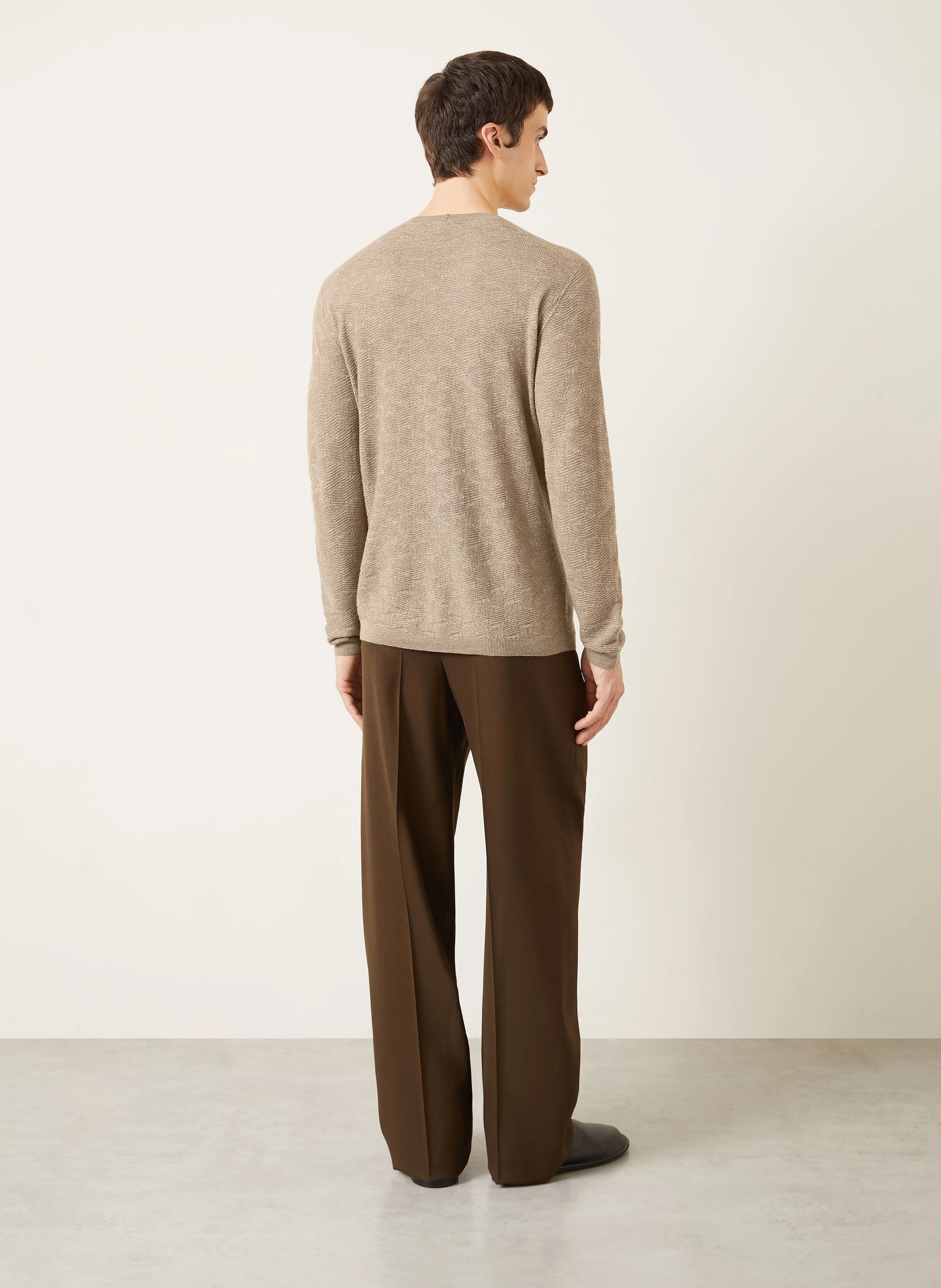GIORGIO ARMANI Sweater with cashmere and silk in khaki