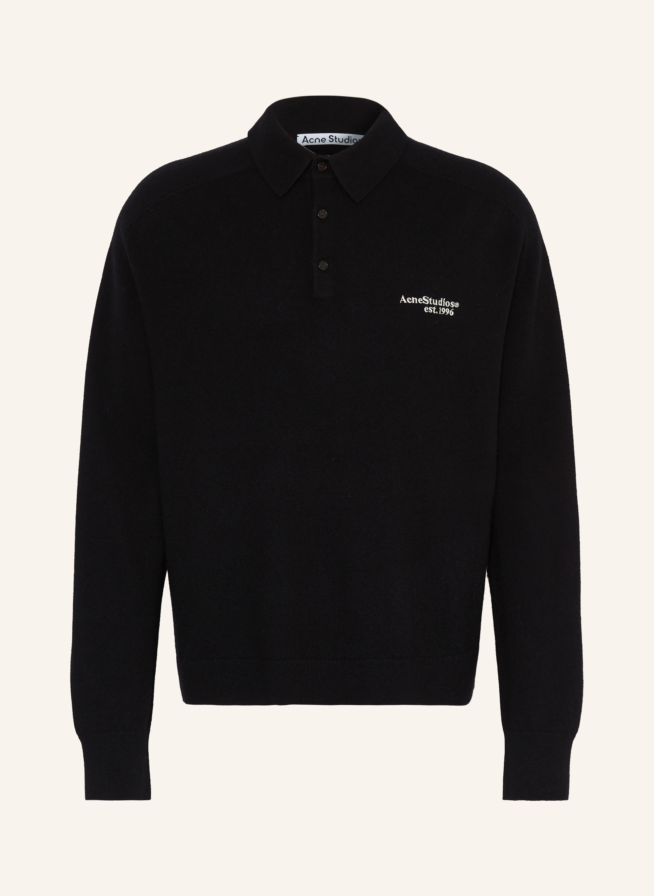 Acne Studios knitted polo shirt: BLACK