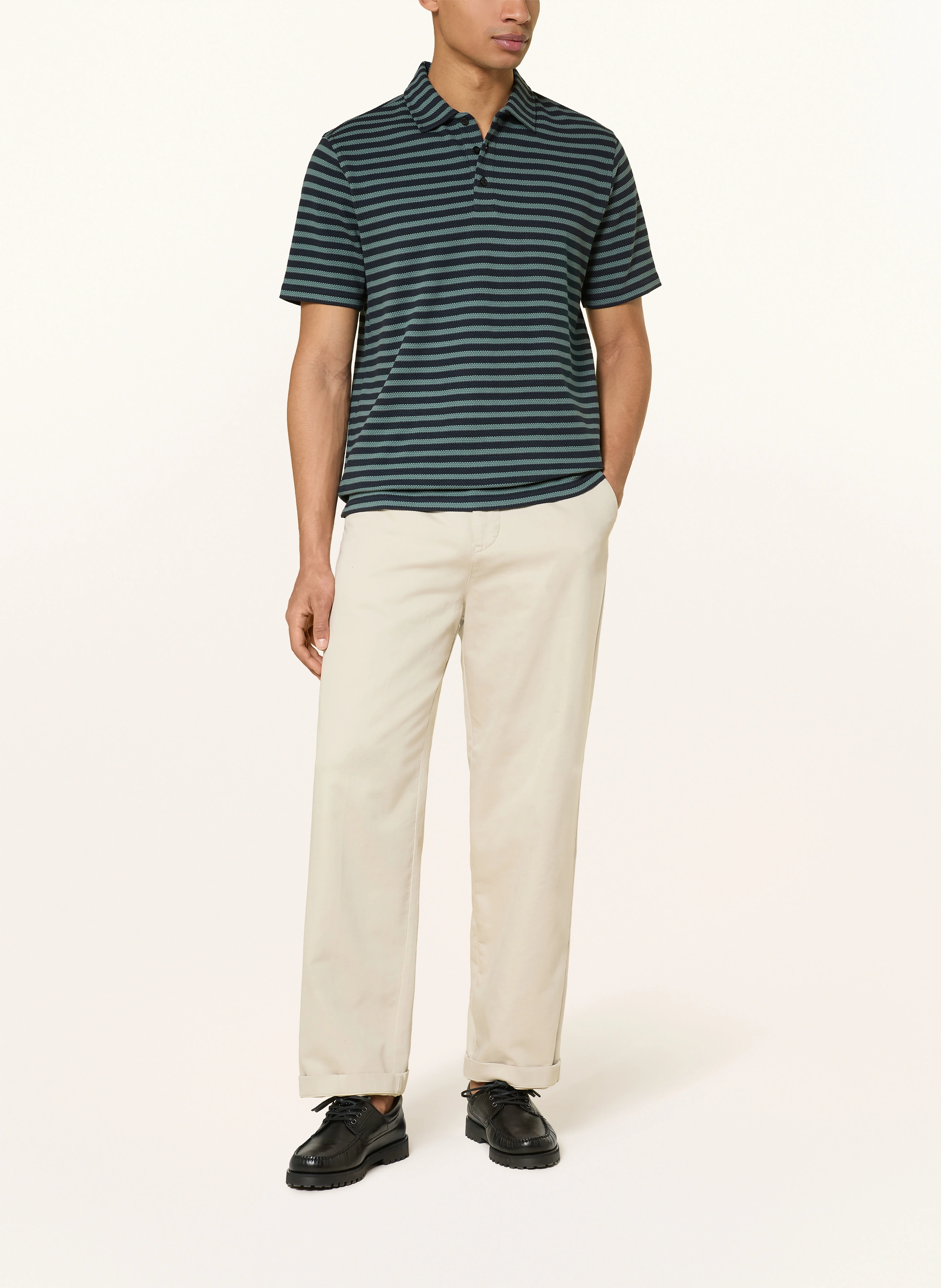 Barbour Knitted polo shirt FARLAM: DARK BLUE / TEAL