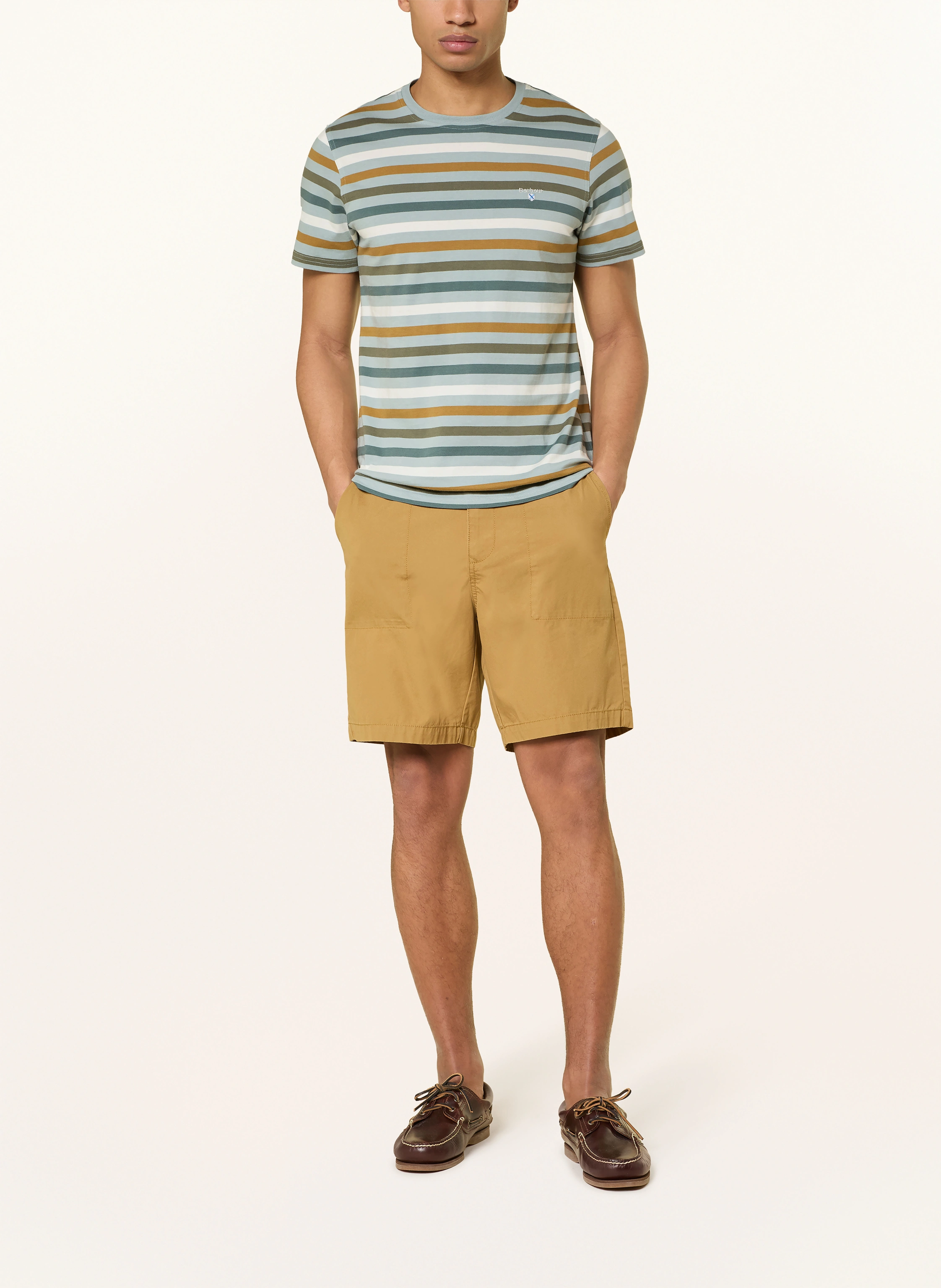 Barbour ROKEBY T-shirt: GRAY / DARK ORANGE / WHITE