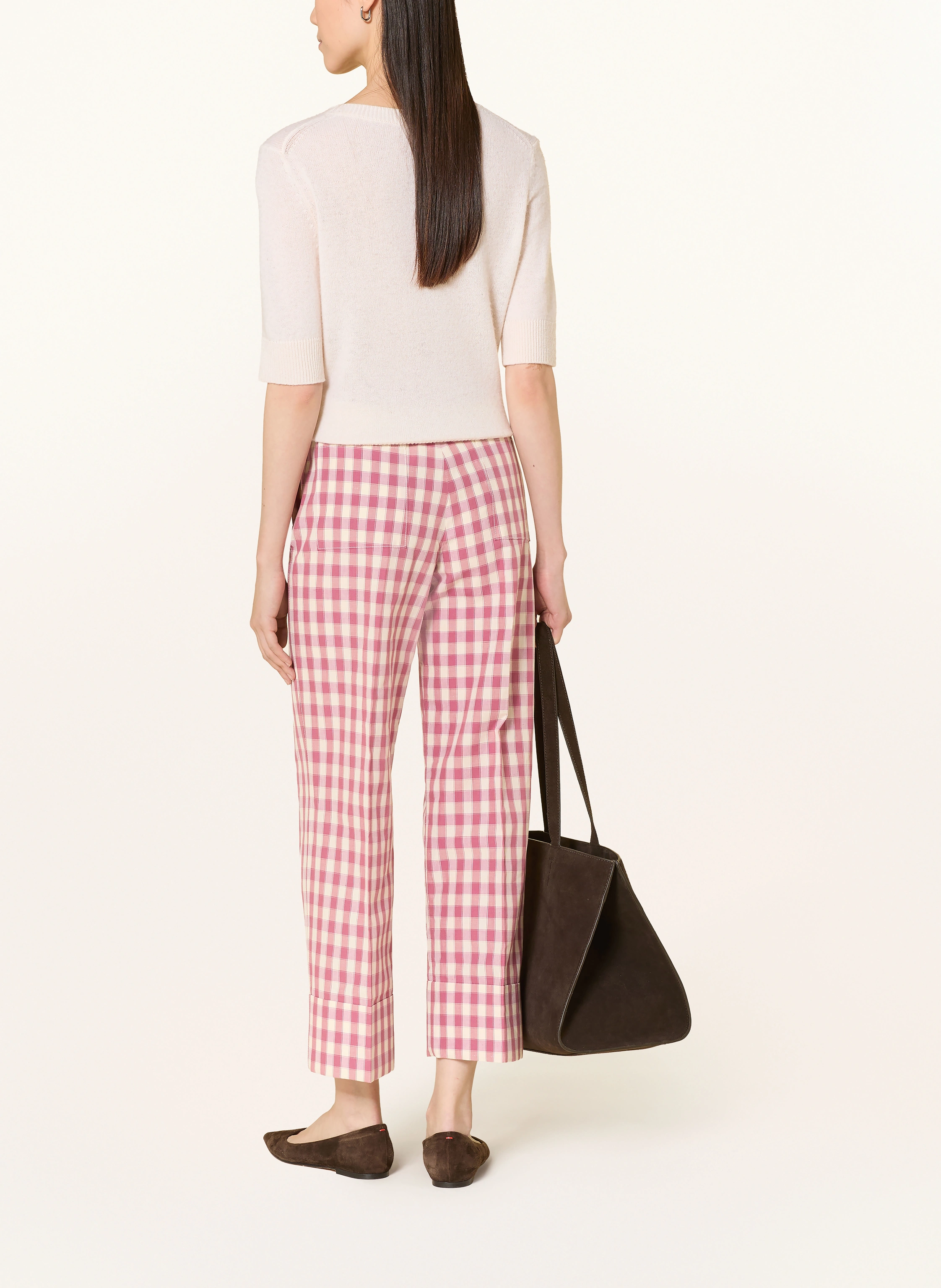 Luis Trenker 7/8 pants LULJETA: DUSKY PINK / LIGHT RED / WHITE