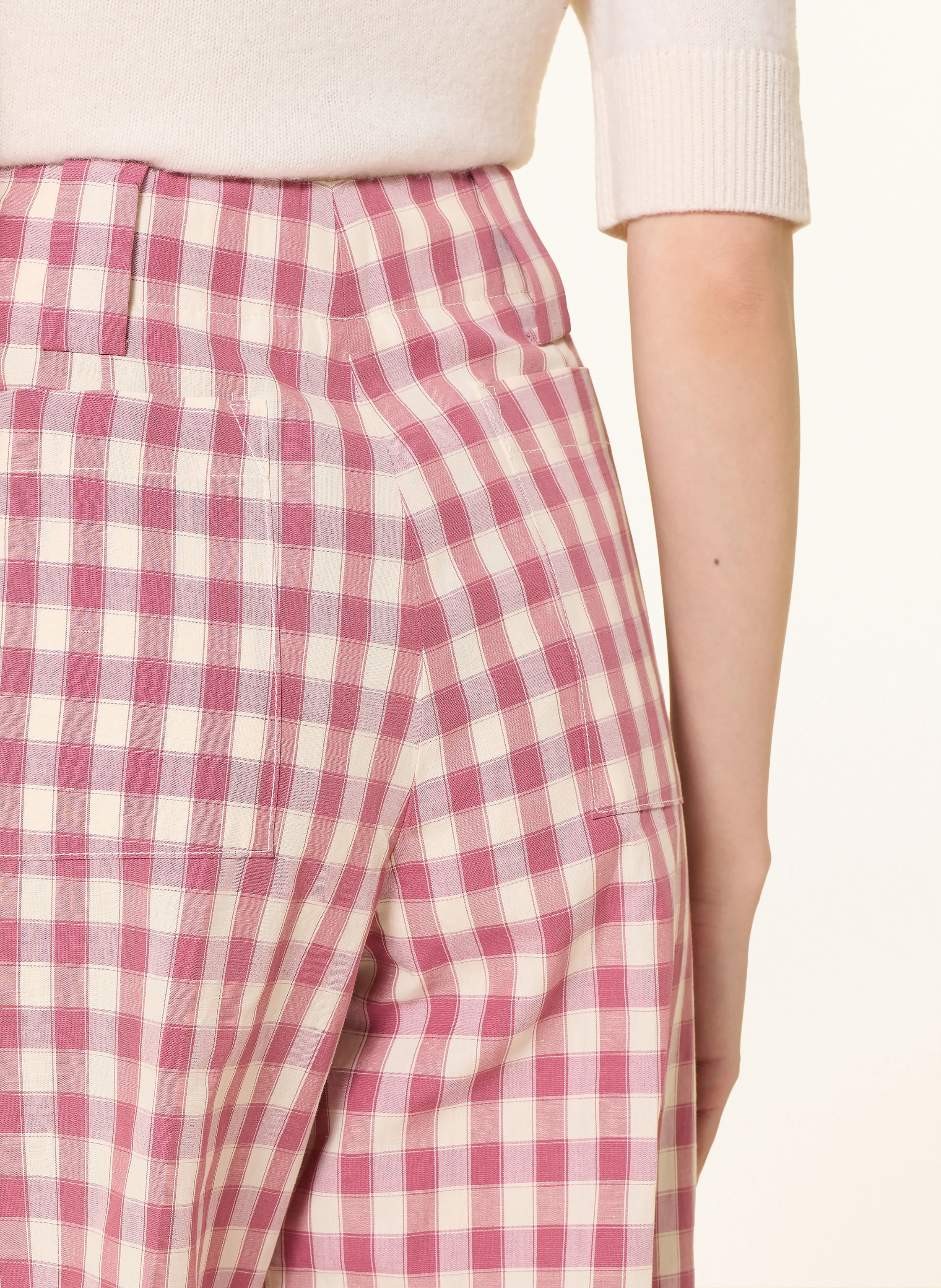 Luis Trenker 7/8 pants LULJETA: DUSKY PINK / LIGHT RED / WHITE