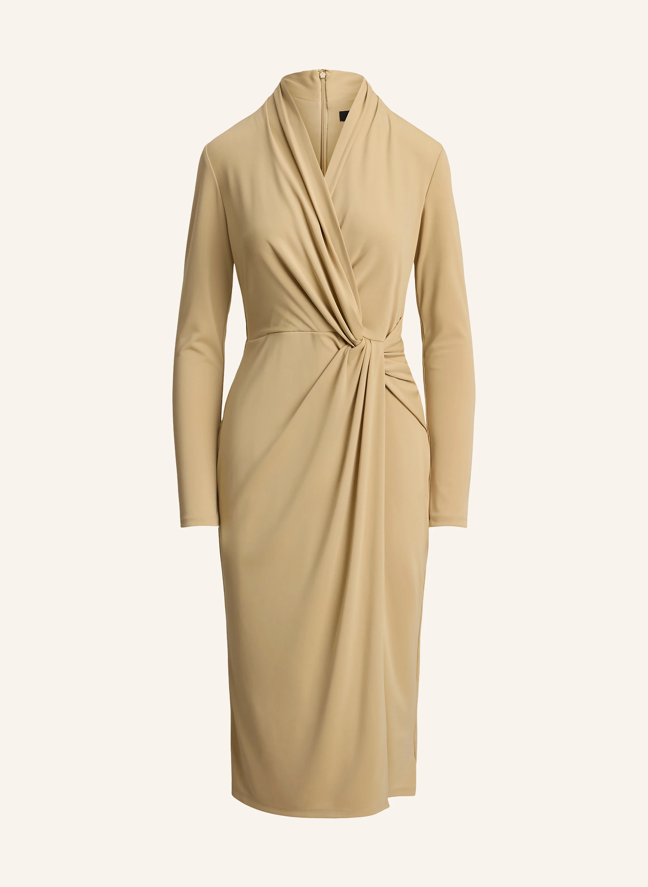 ralph lauren jersey wrap dress LAUREN Wrap-style in beige slender