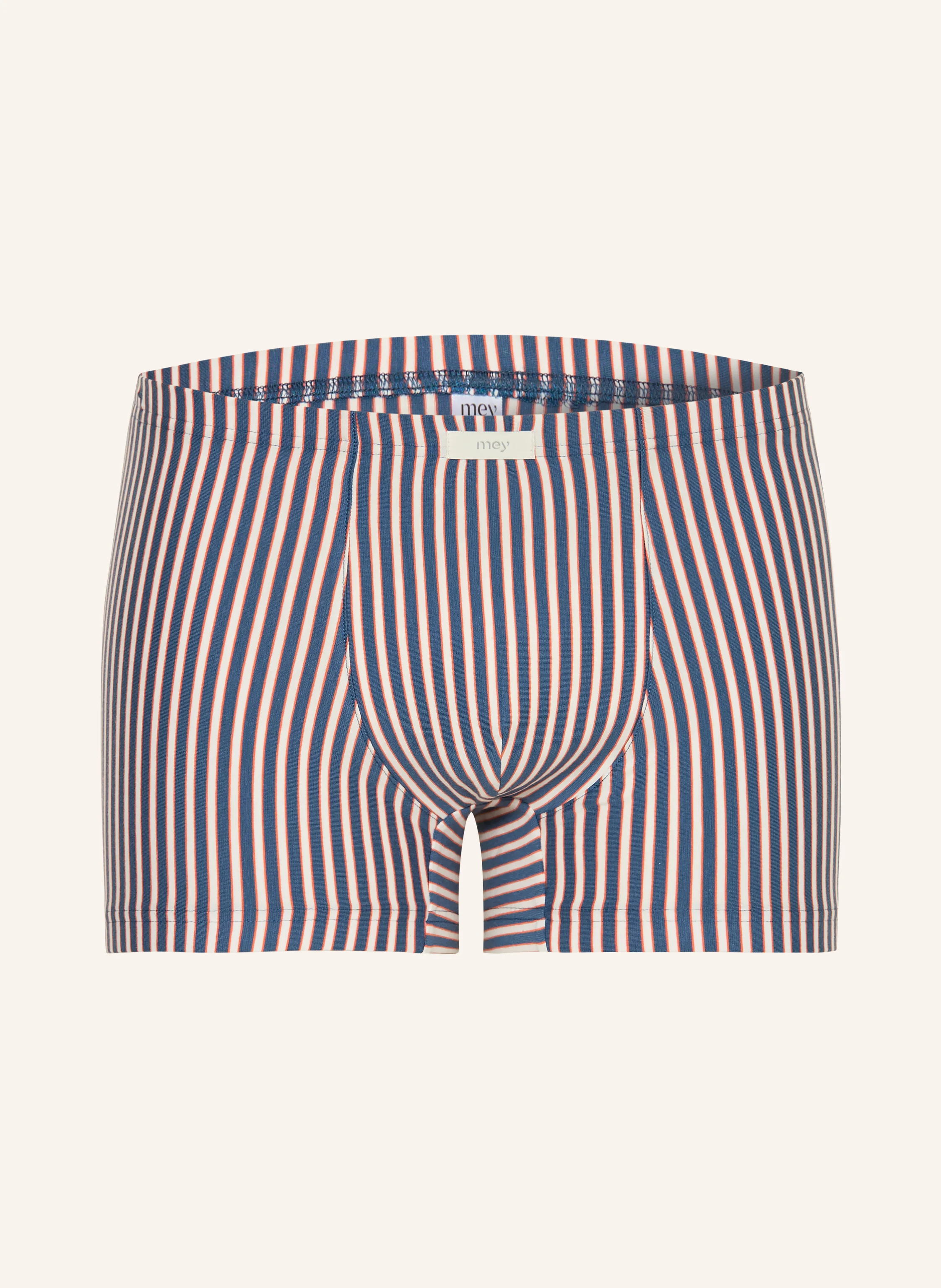 mey Boxershorts-serien CORAL STRIPES: BLÅ / ORANGE / VIT