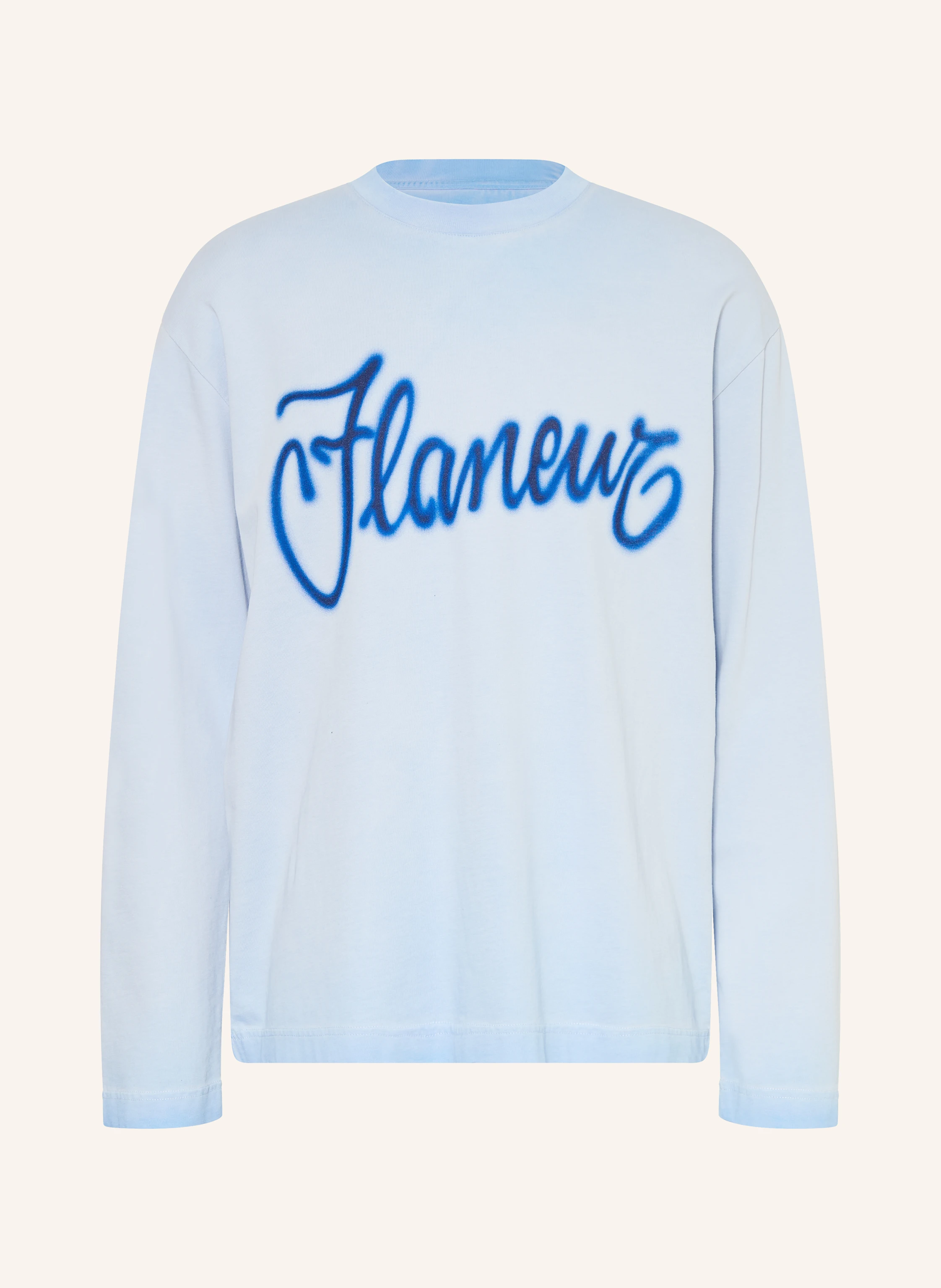 FLÂNEUR Oversized long-sleeved shirt AIRBRUSH SUMMER: LIGHT BLUE / NEON RED / YELLOW