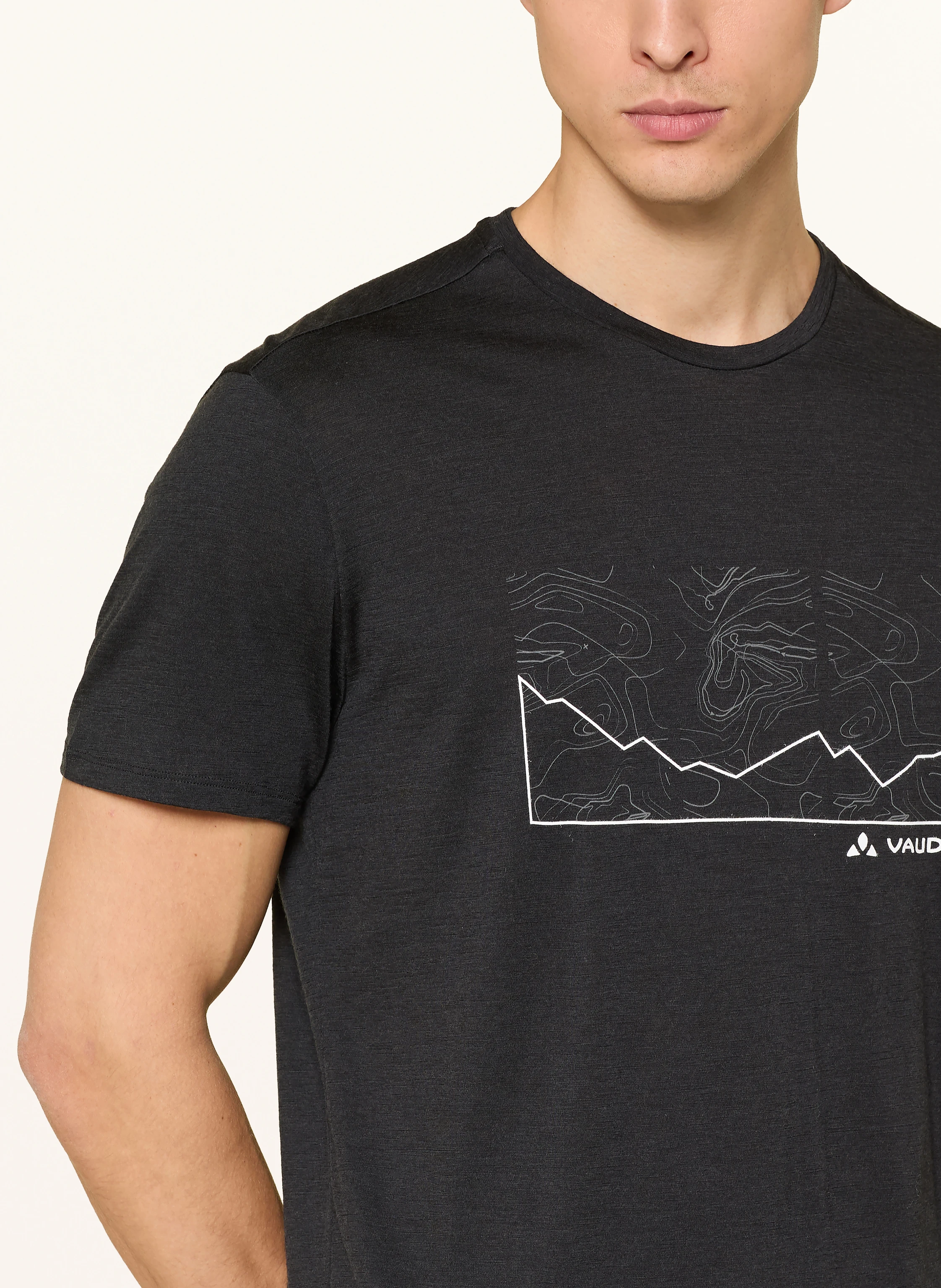 Vaude TEKOA - T-shirt print - dark sea white/gemêleerd donkerblauw