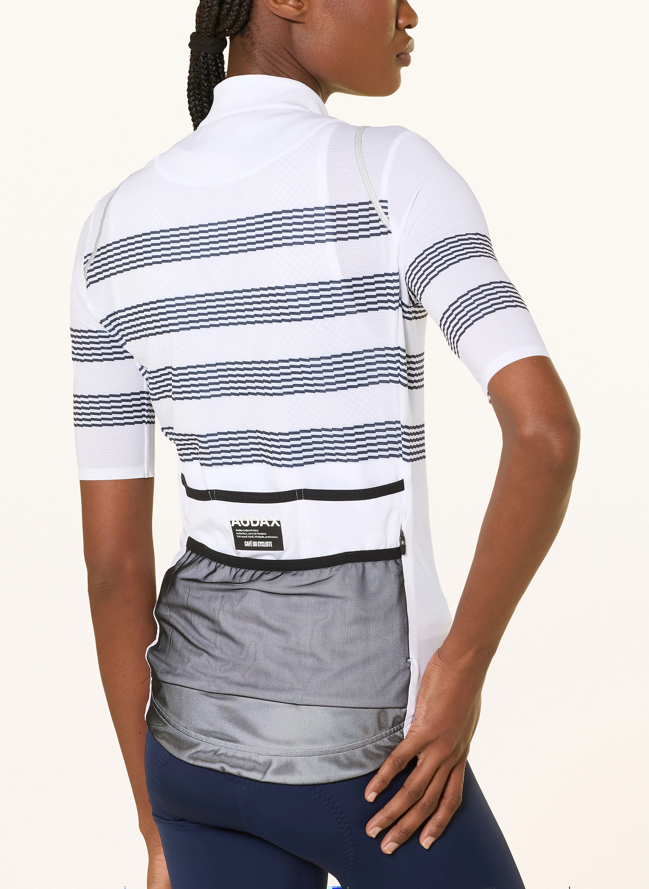 CAFÉ DU CYCLISTE Cycling jersey MONA in white / blue
