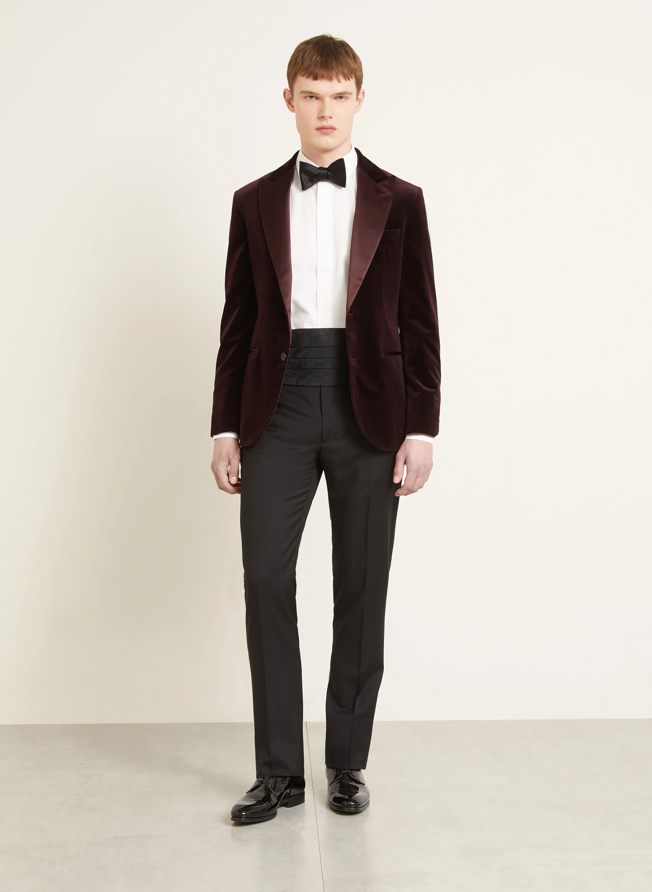 ETRO Comfort Fit Tuxedo Shirt: WHITE