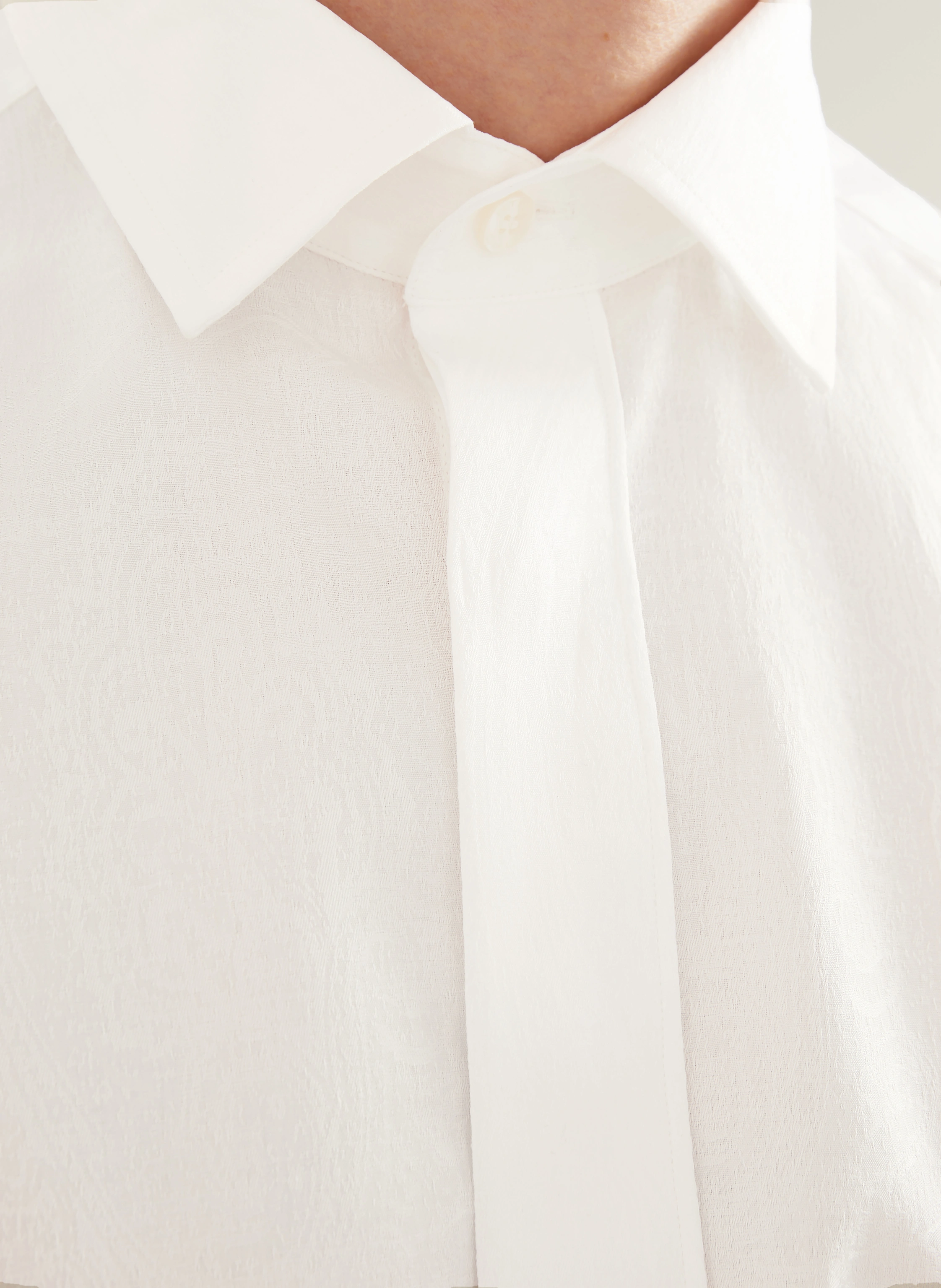 ETRO Comfort Fit Tuxedo Shirt: WHITE